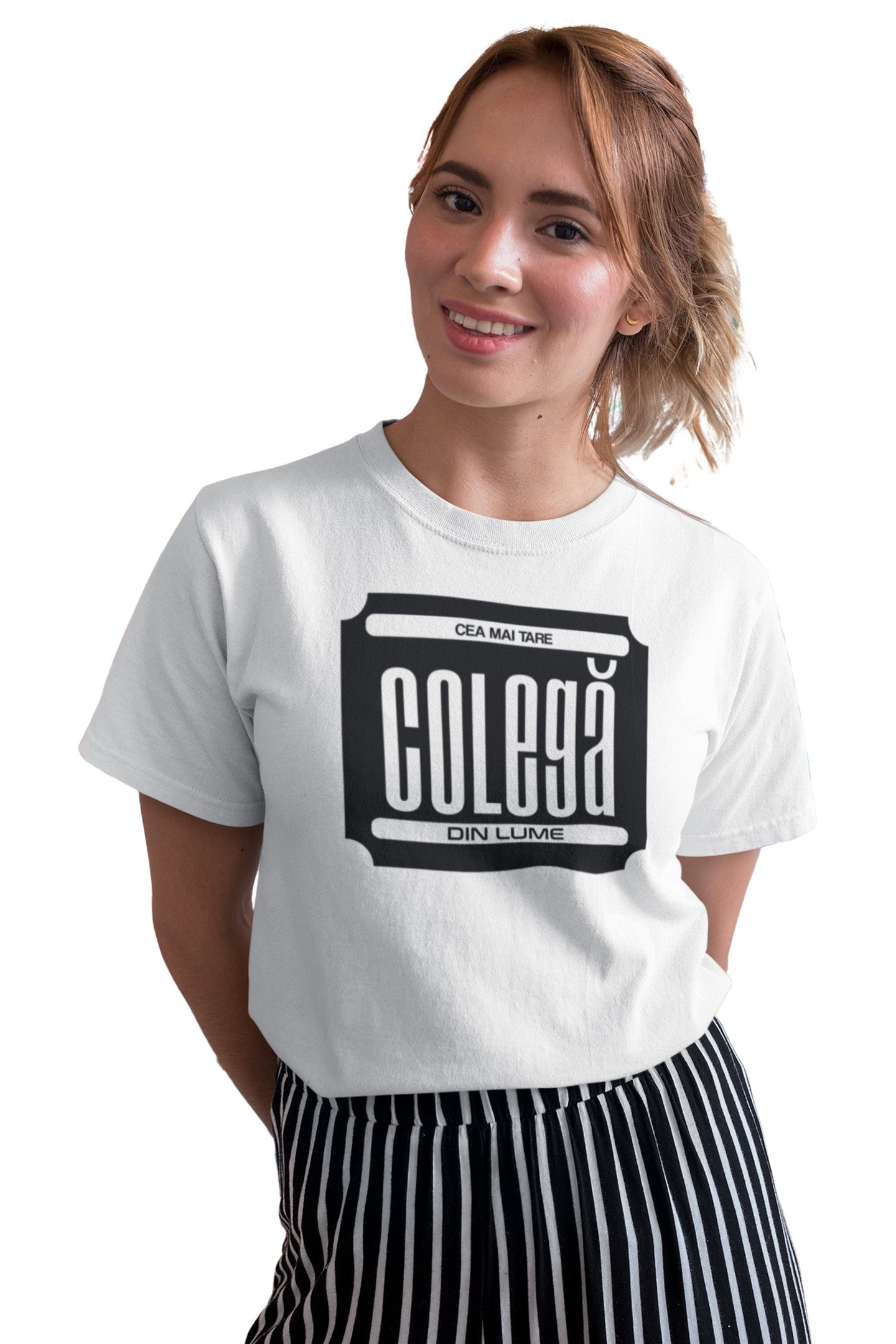 Tricou Cea mai tare colegă Alb