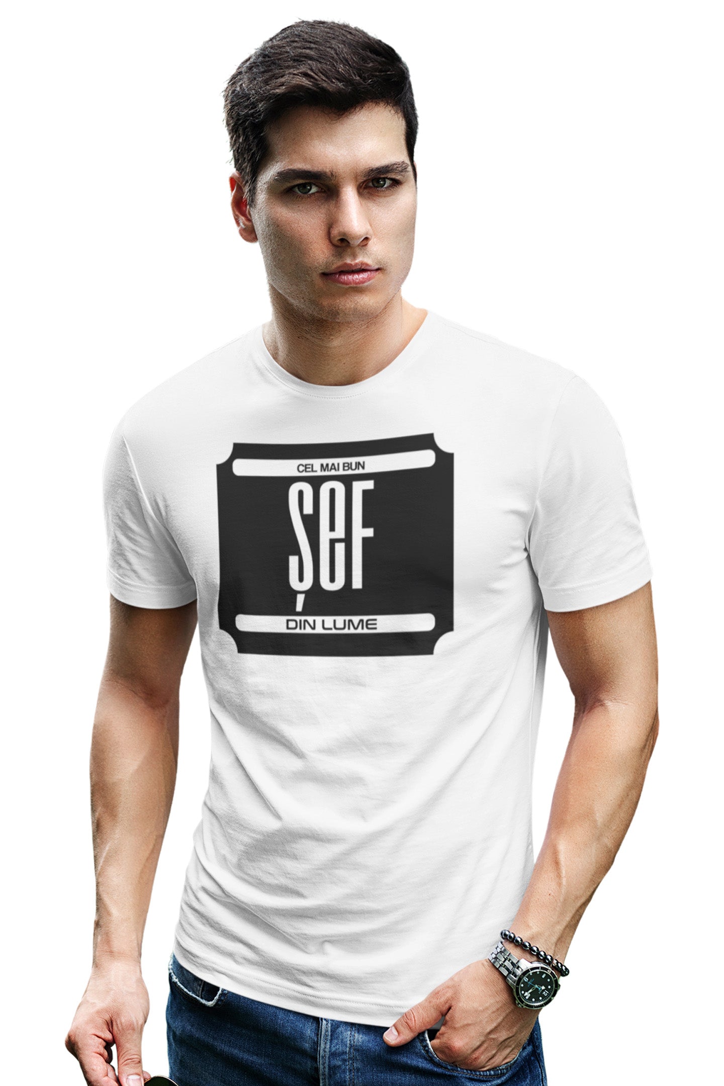 Tricou Cel mai bun șef Alb