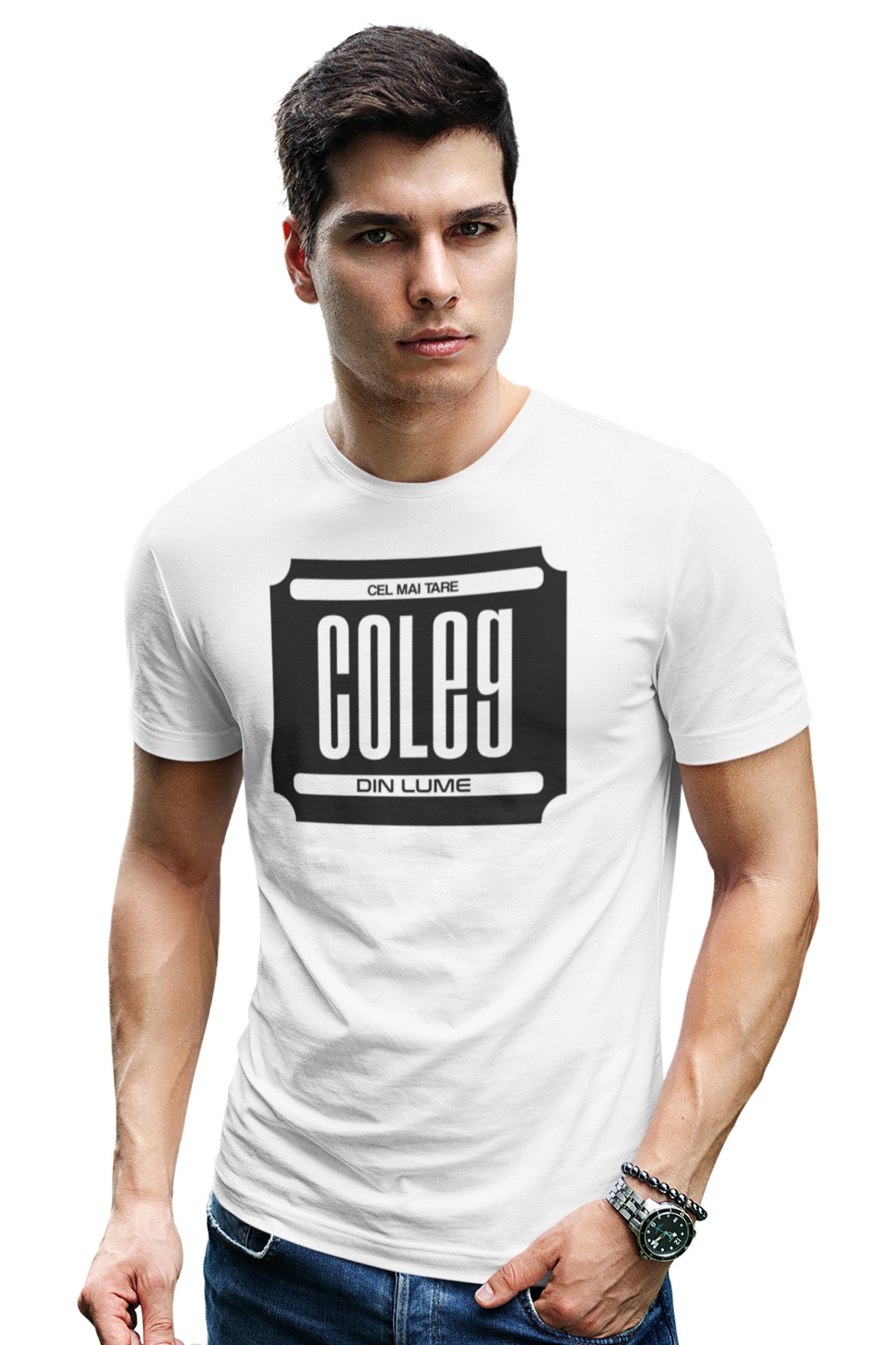 Tricou Cel mai tare coleg Alb