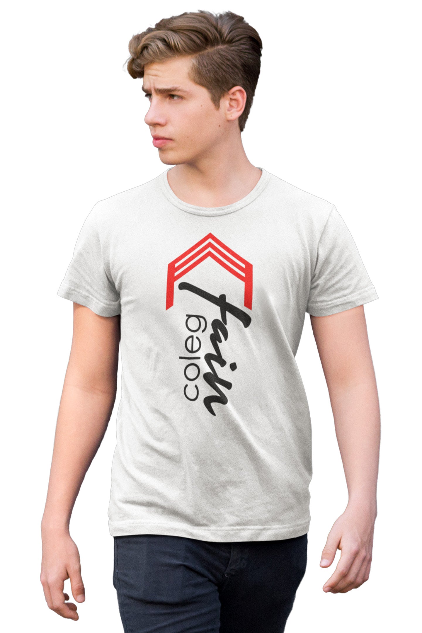Tricou Coleg Fain Alb