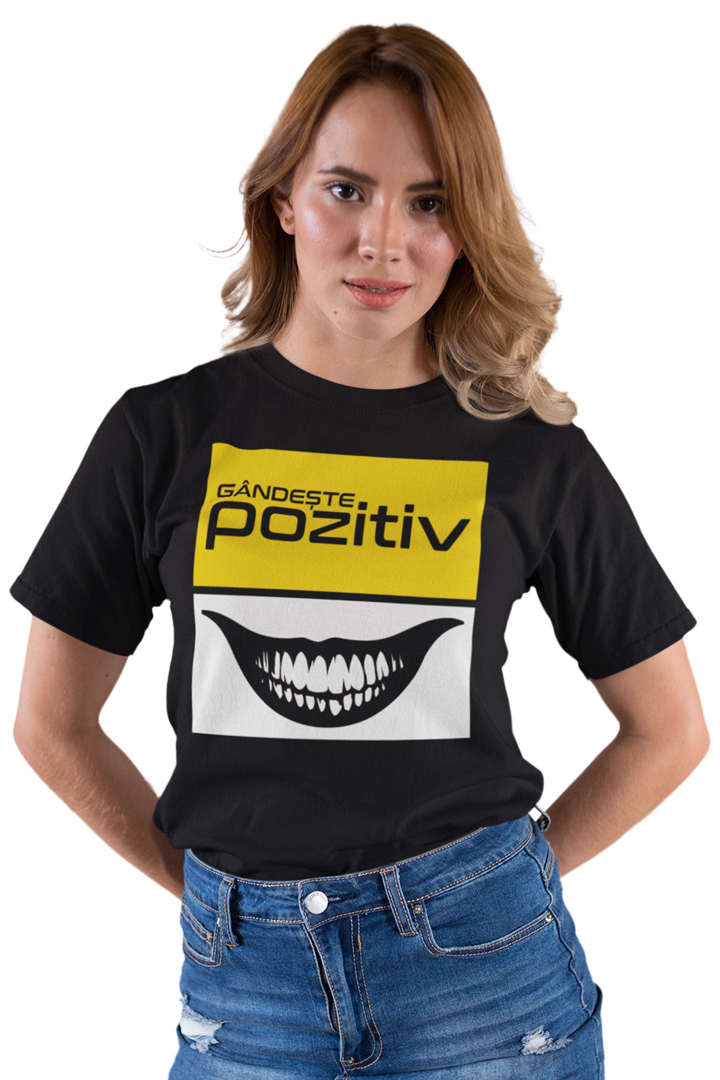 Tricou Gândește Pozitiv Fata