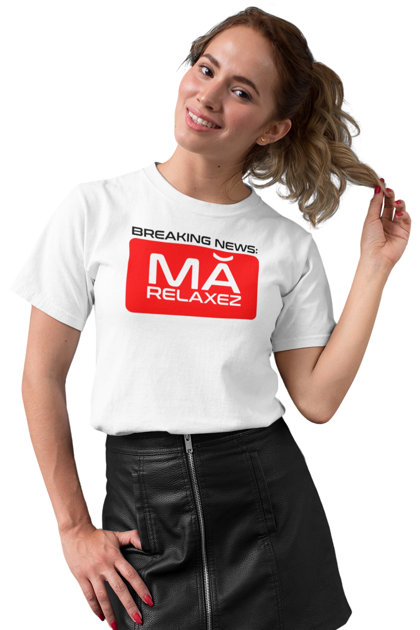 Tricou Mă Relaxez Alb