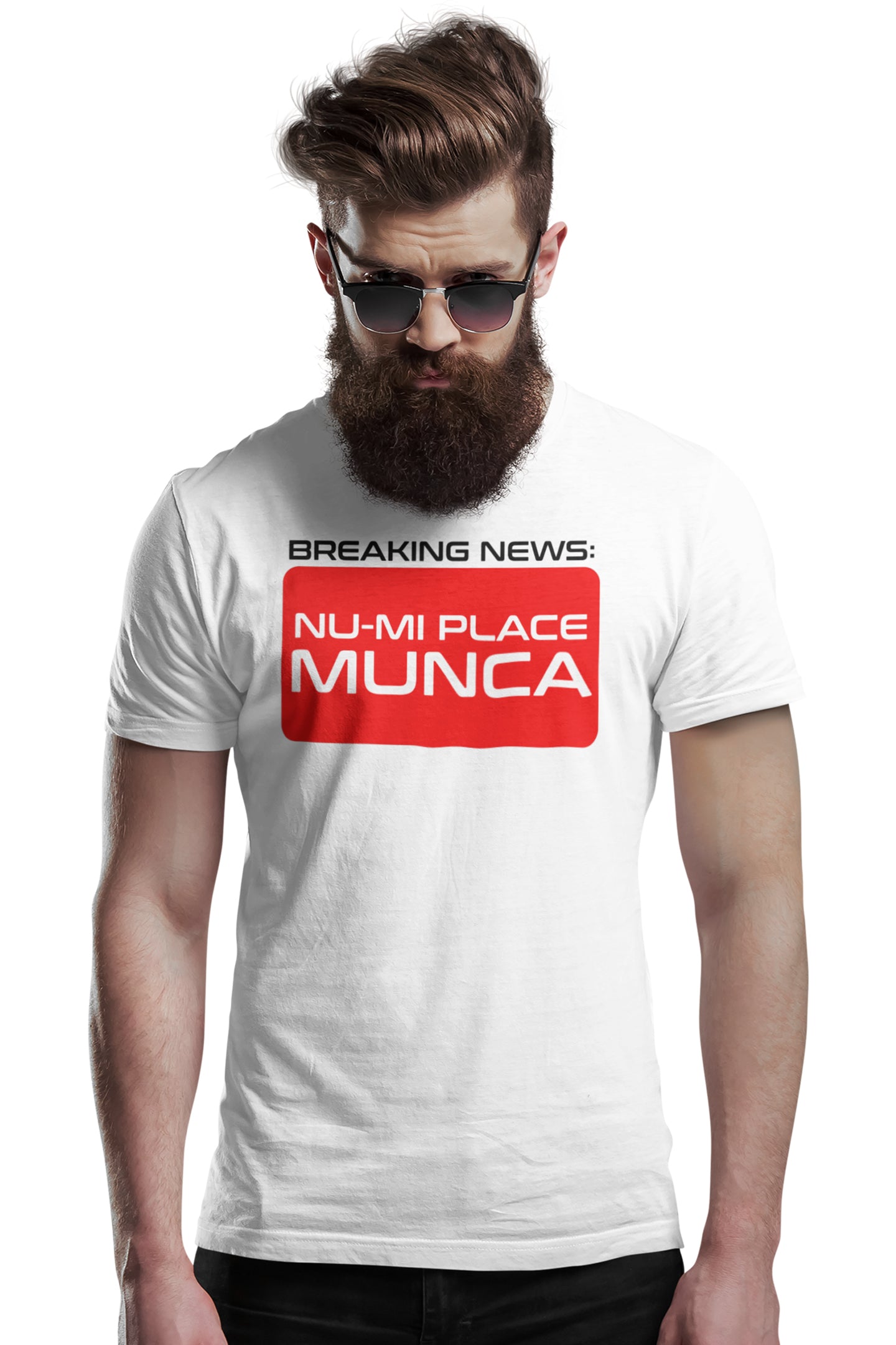 Tricou Nu-mi place munca Alb 1