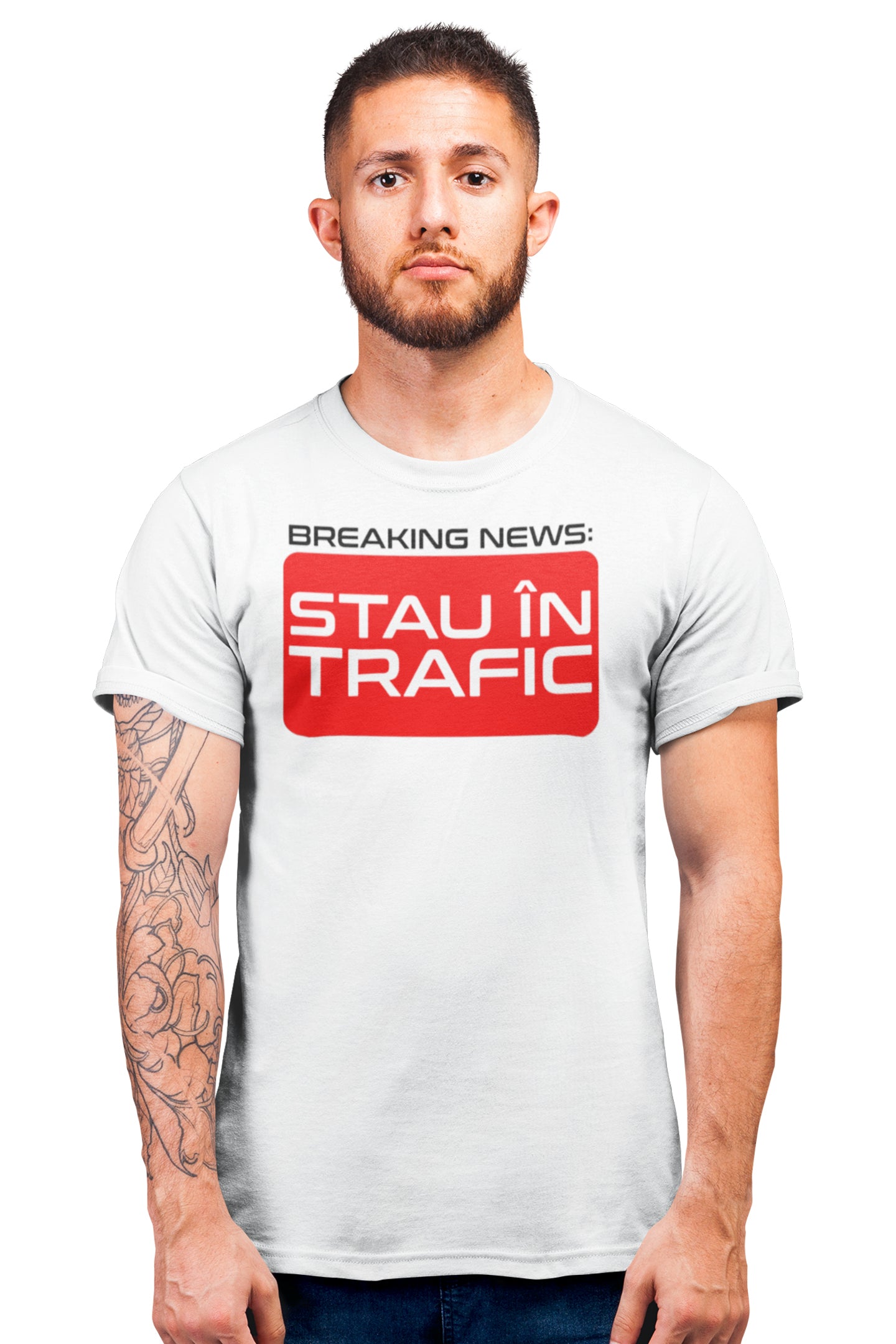 Tricou Stau În Trafic Alb