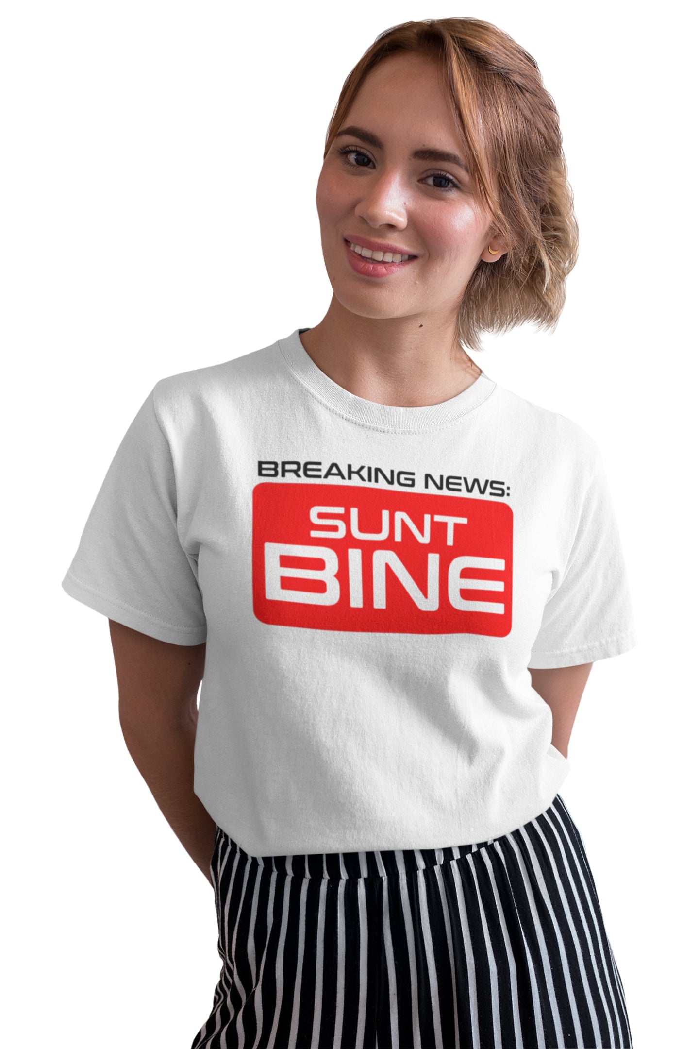 Tricou Sunt Bine Alb