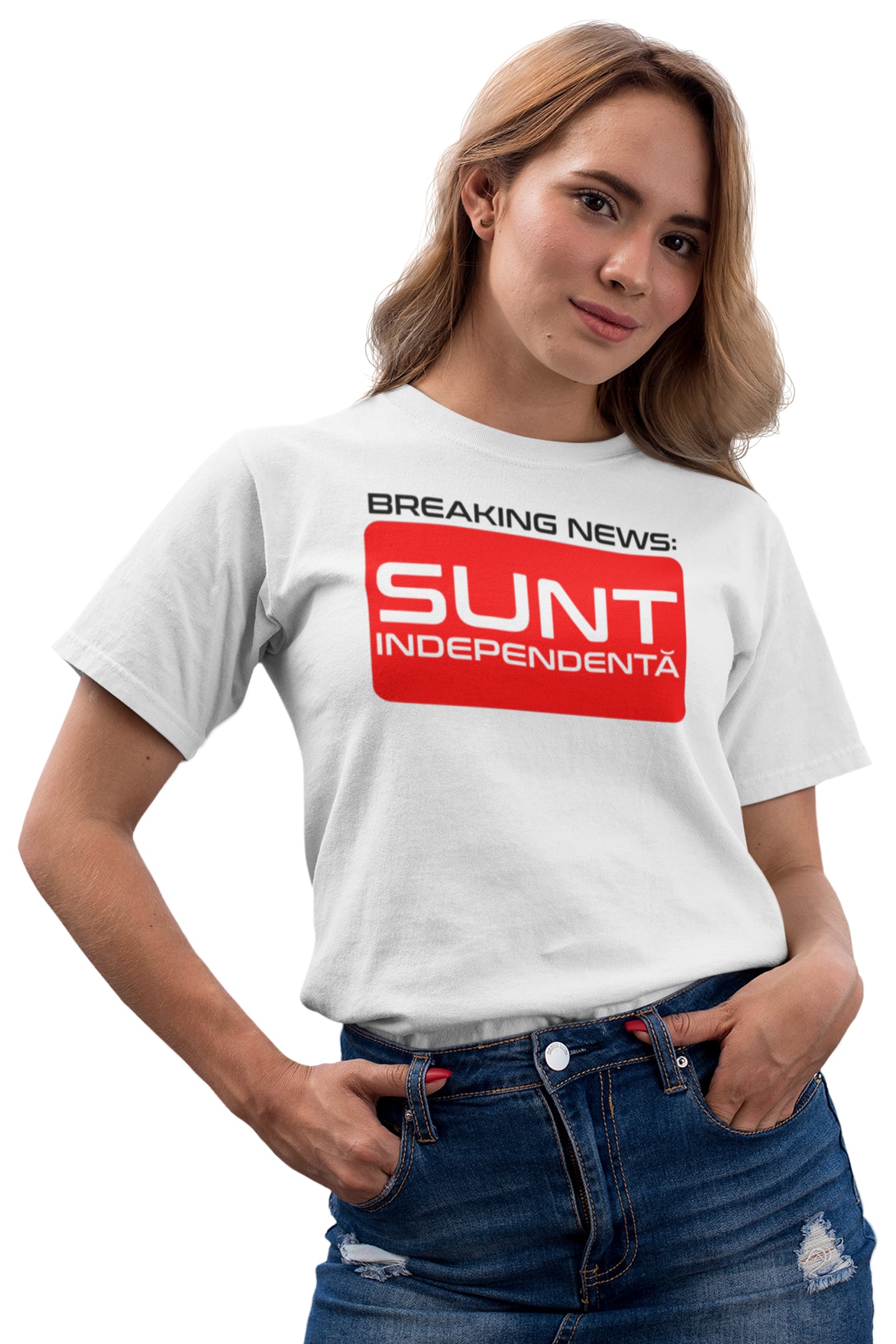 Tricou Sunt Independentă Alb