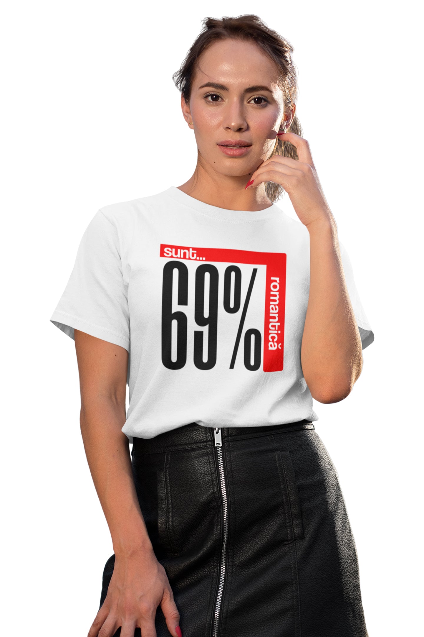 Tricou Sunt Romantică Alb