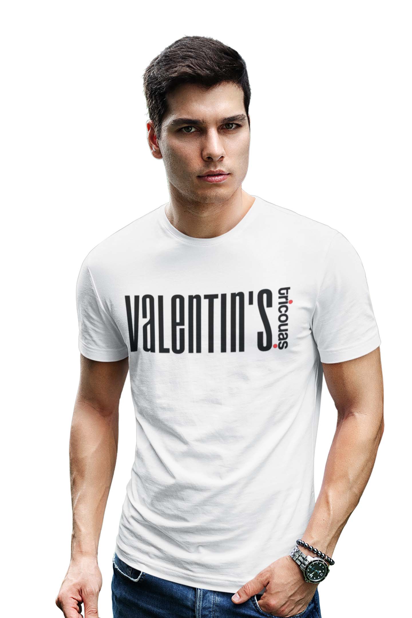Tricou Valentin - Alb