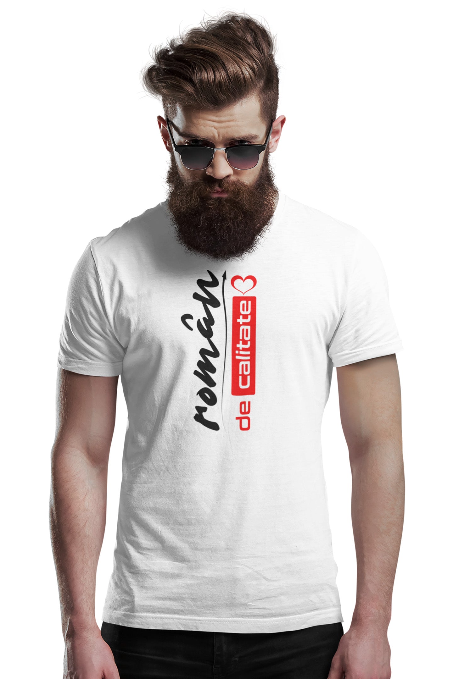Tricou Român Alb