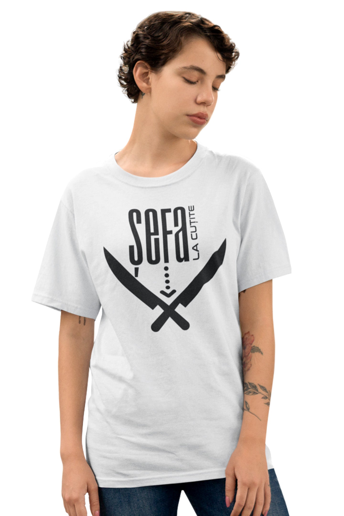 Tricou Șefa la Cuțite Alb