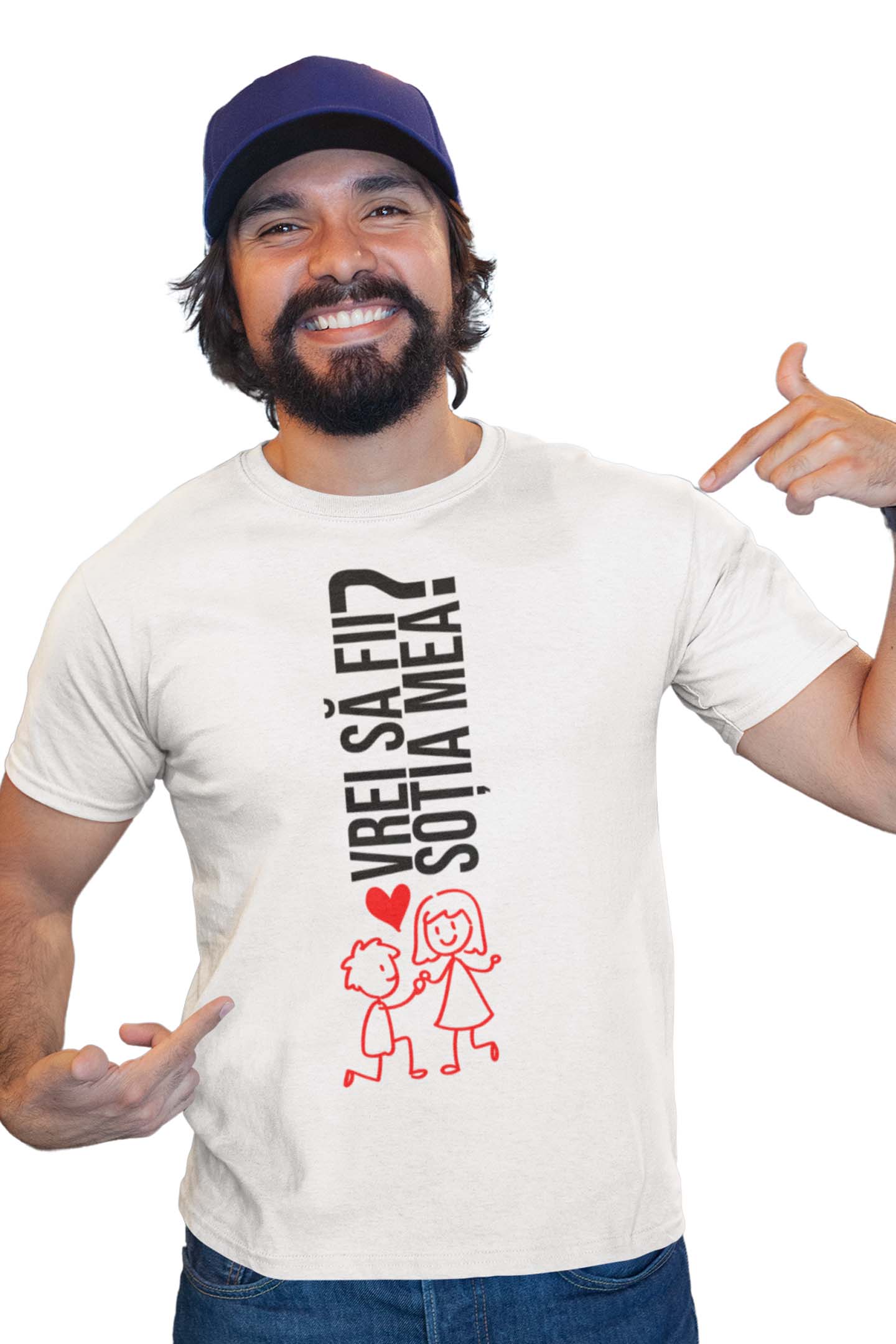 Tricou Vrei să fii soția mea? - Alb