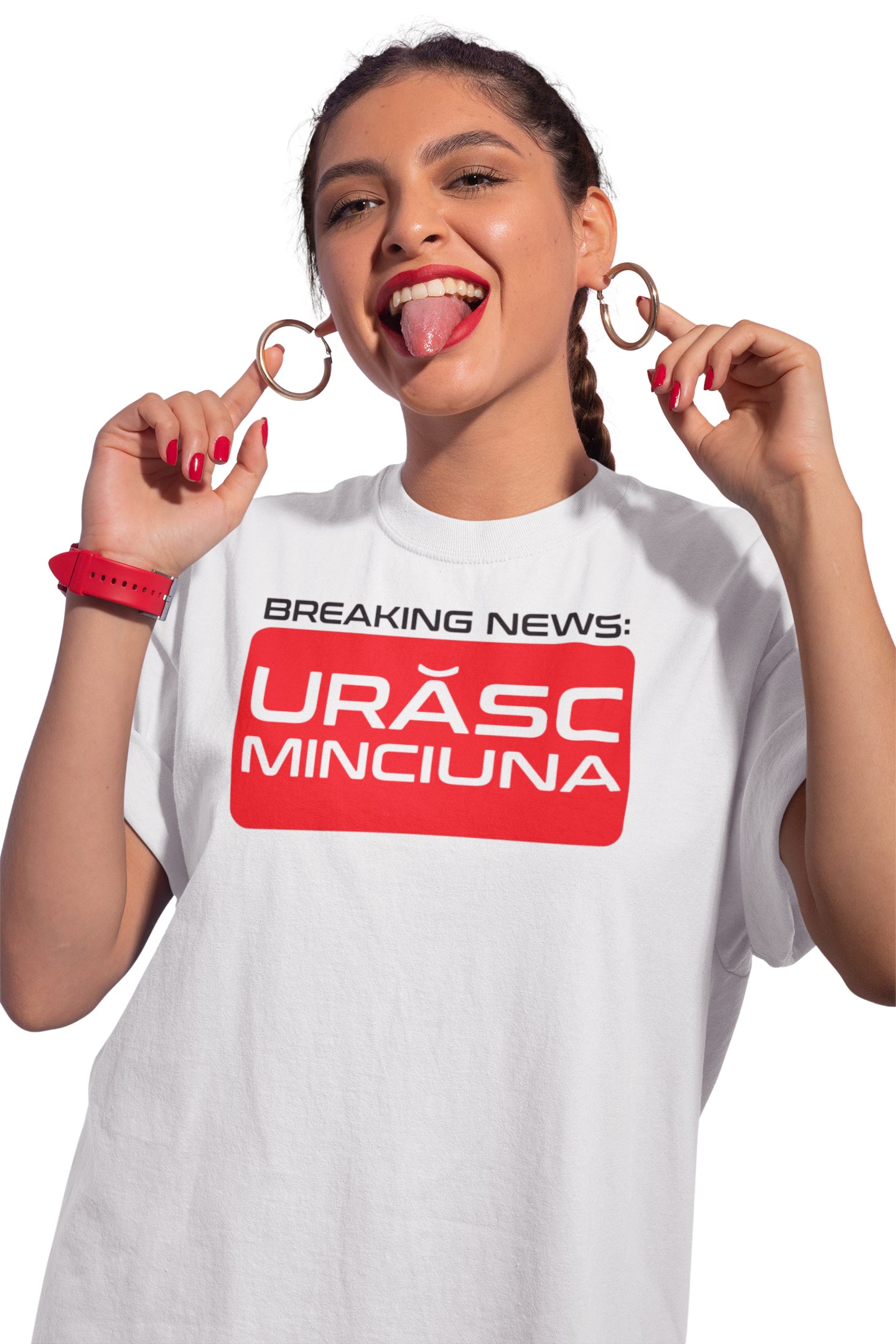 Tricou Urăsc minciuna Alb