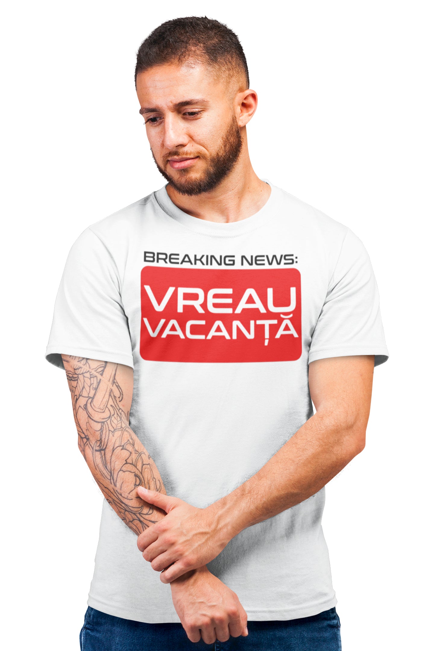 Tricou Vreau Vacanță Alb