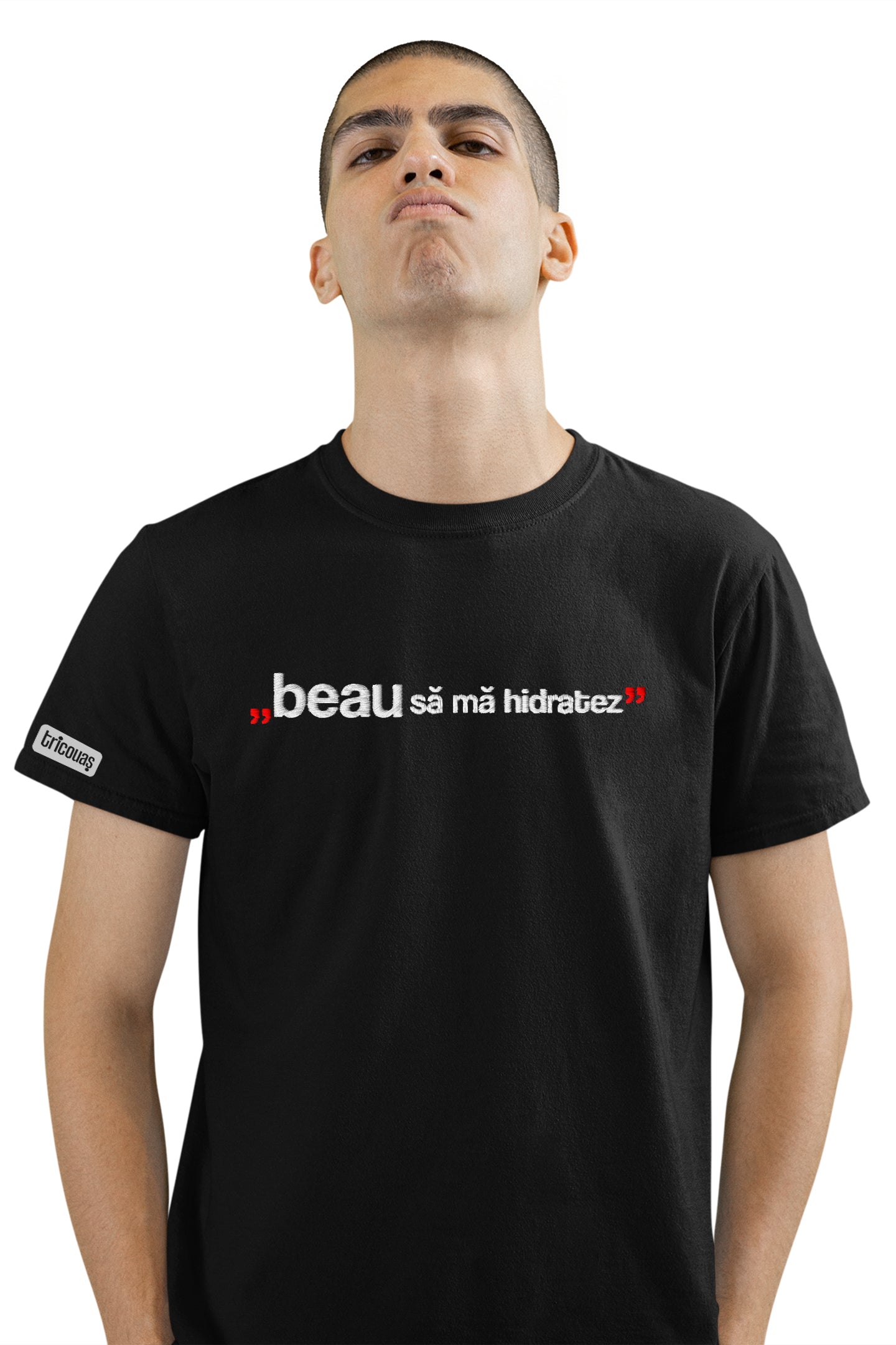 Tricou Brodat Beau să mă hidratez