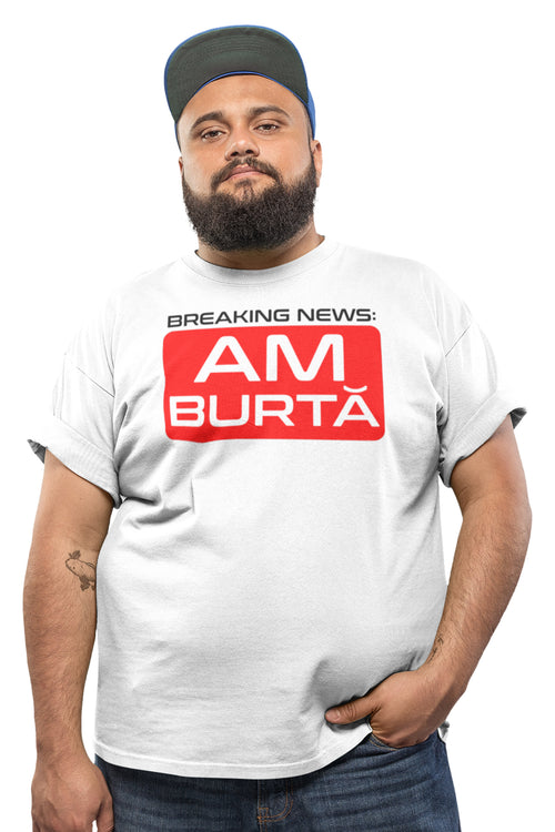 Tricou Am Burtă Alb