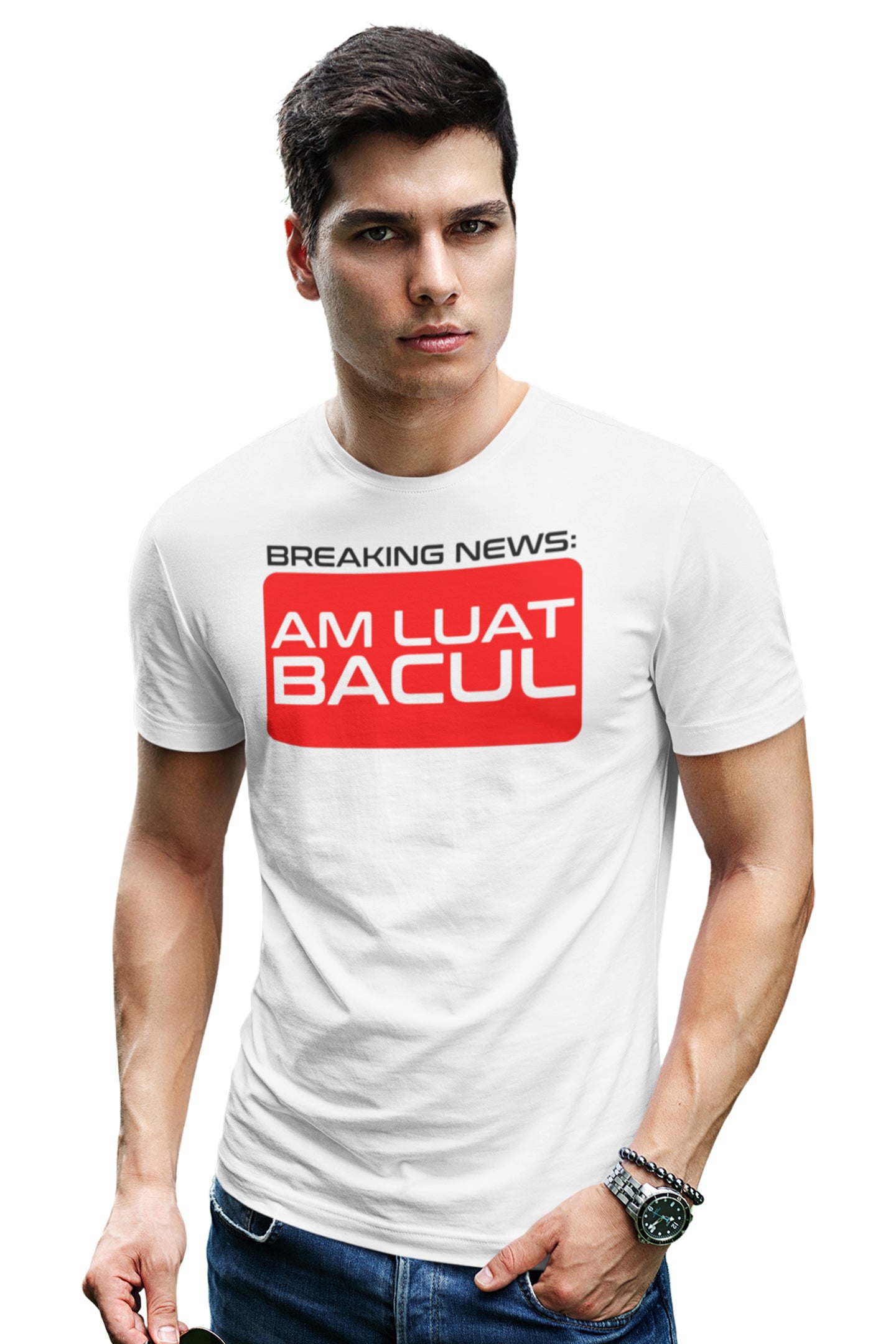Tricou Am Luat Bacul Alb