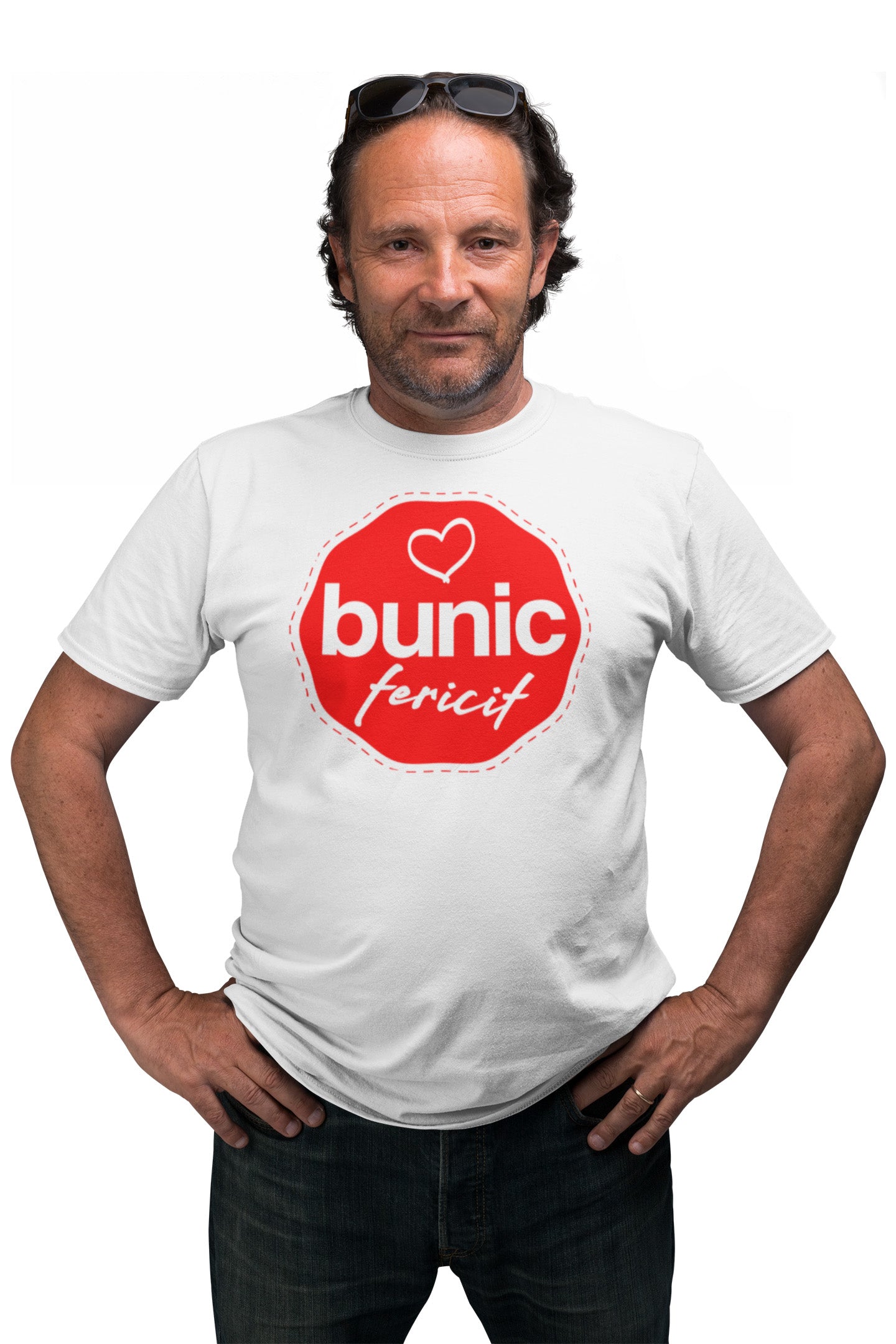 Tricou Bunic Fericit Alb