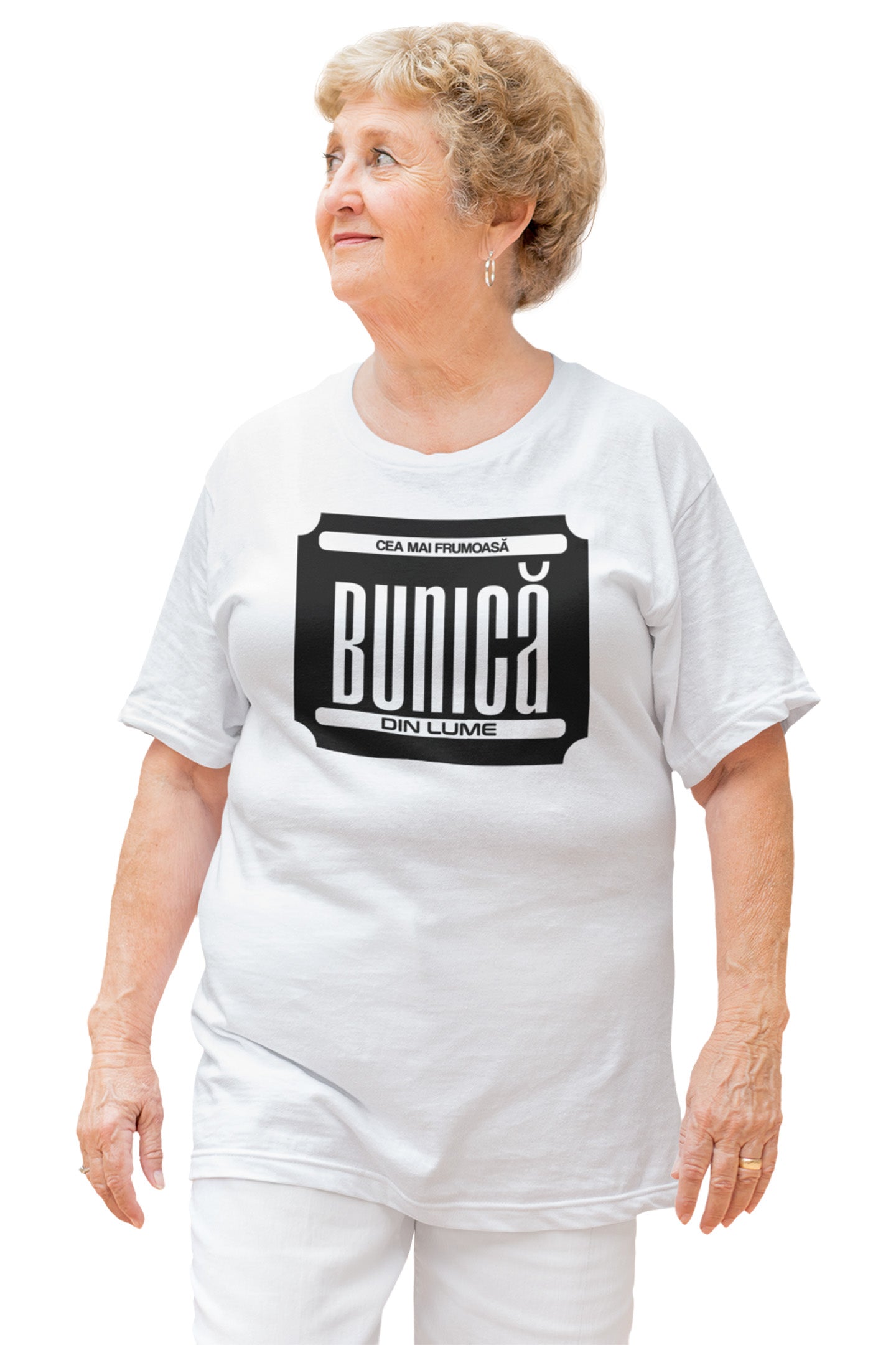 Tricou Cea mai frumoasă bunică Alb