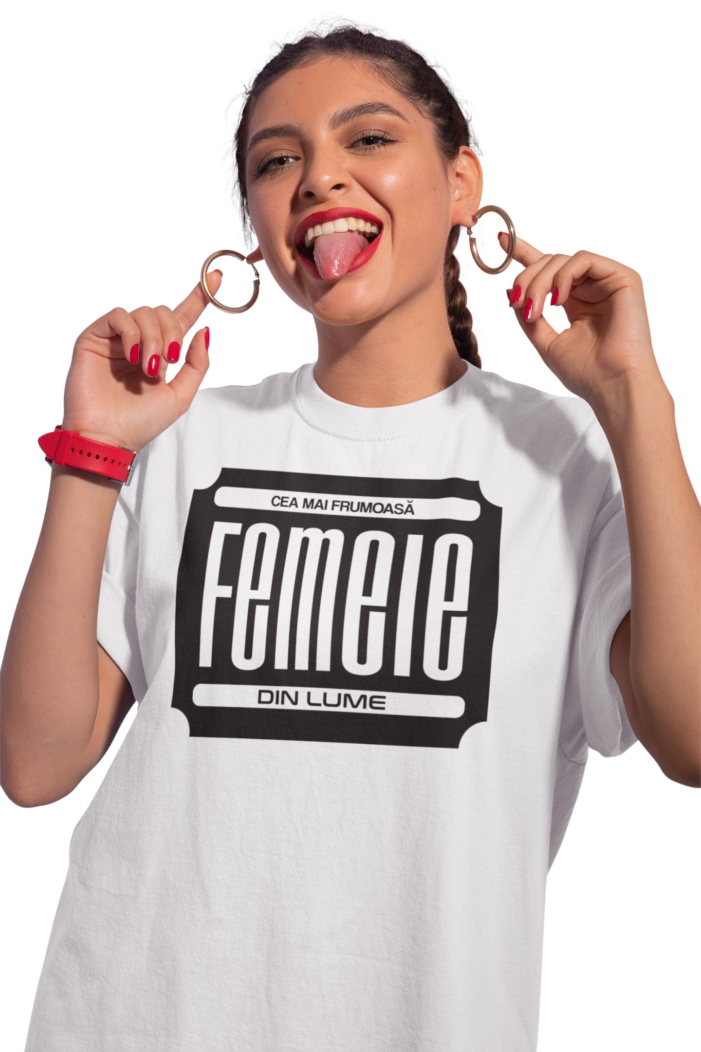 Tricou Cea mai frumoasă femeie Alb