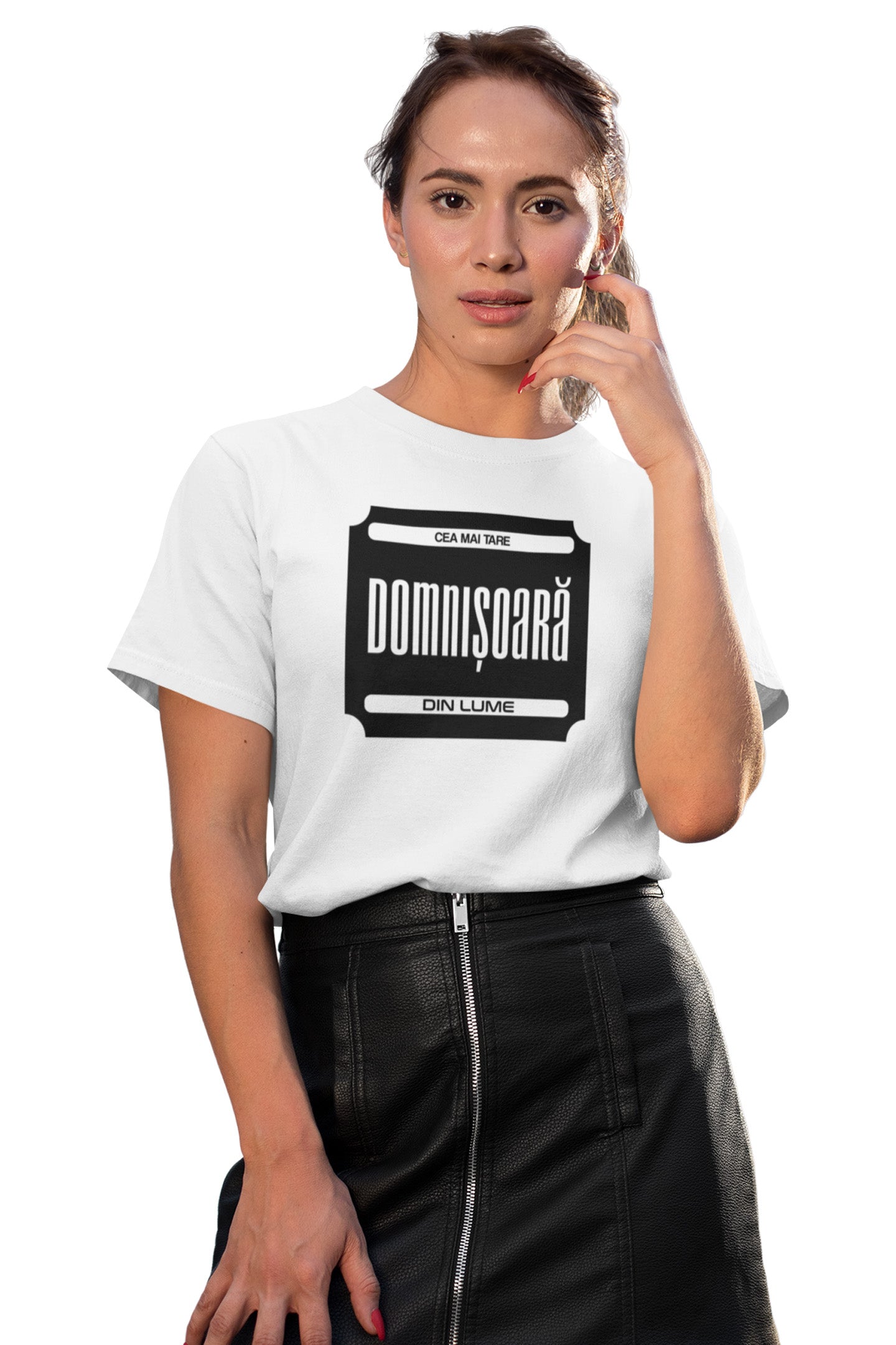 Tricou Cea mai tare domnișoară Alb