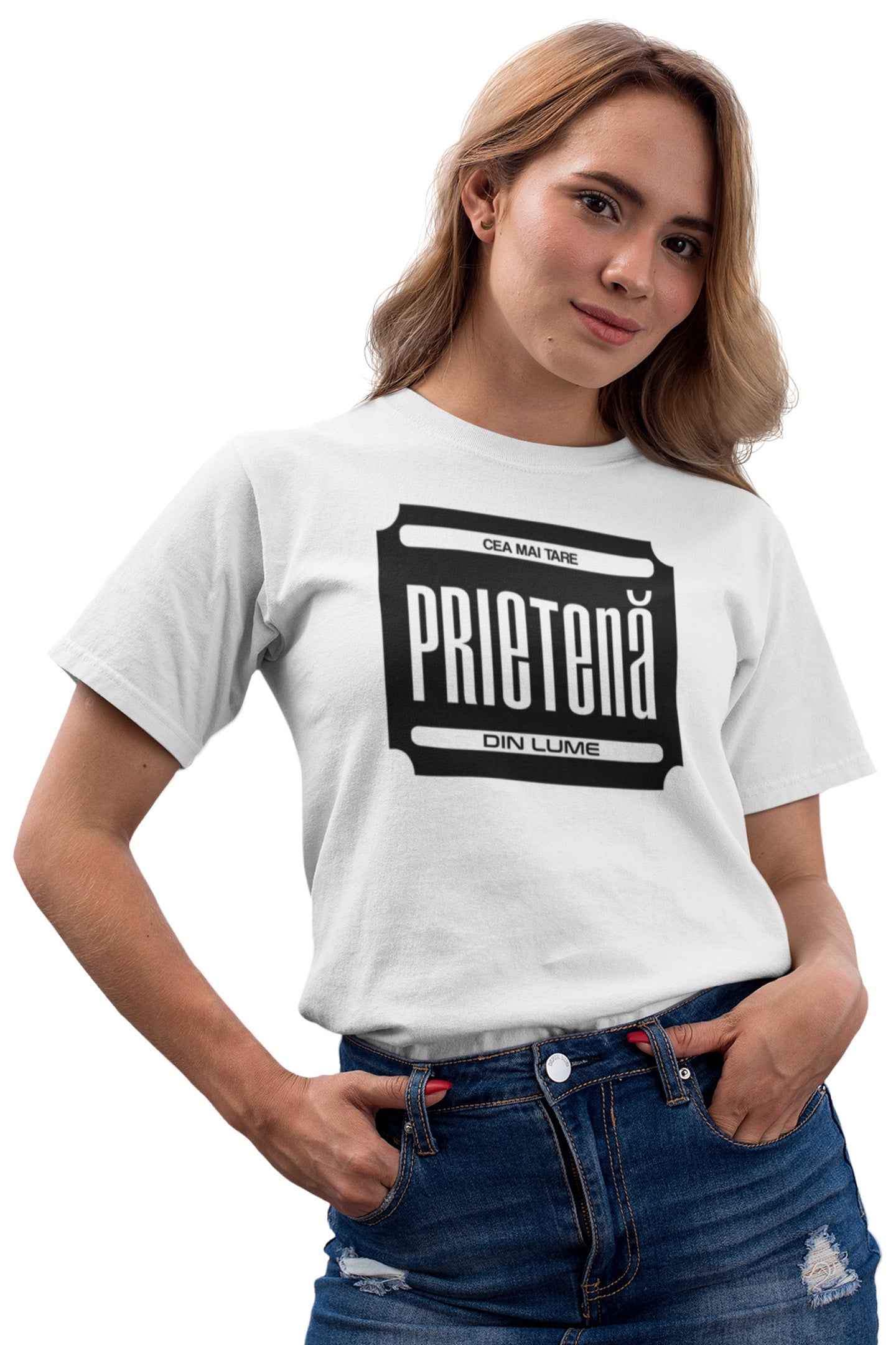 Tricou Cea mai tare prietenă Alb