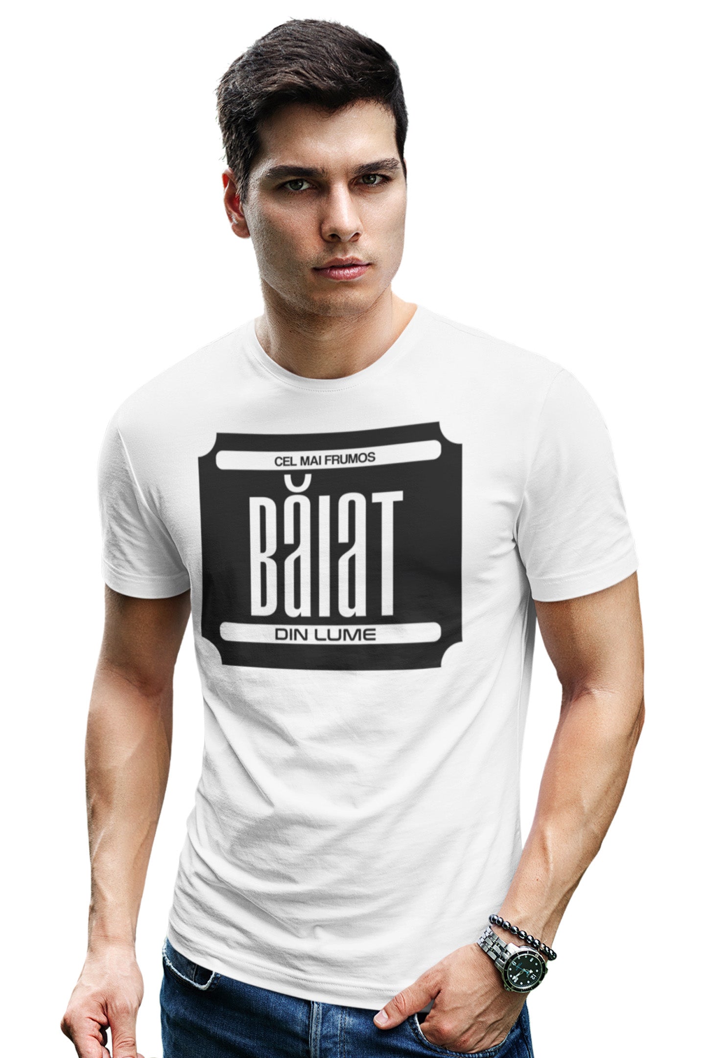 Tricou Cel mai frumos băiat Alb