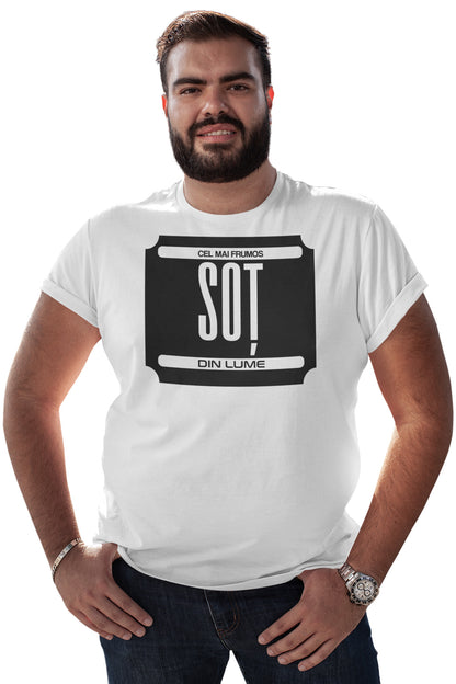 Tricou Cel mai frumos soț Alb