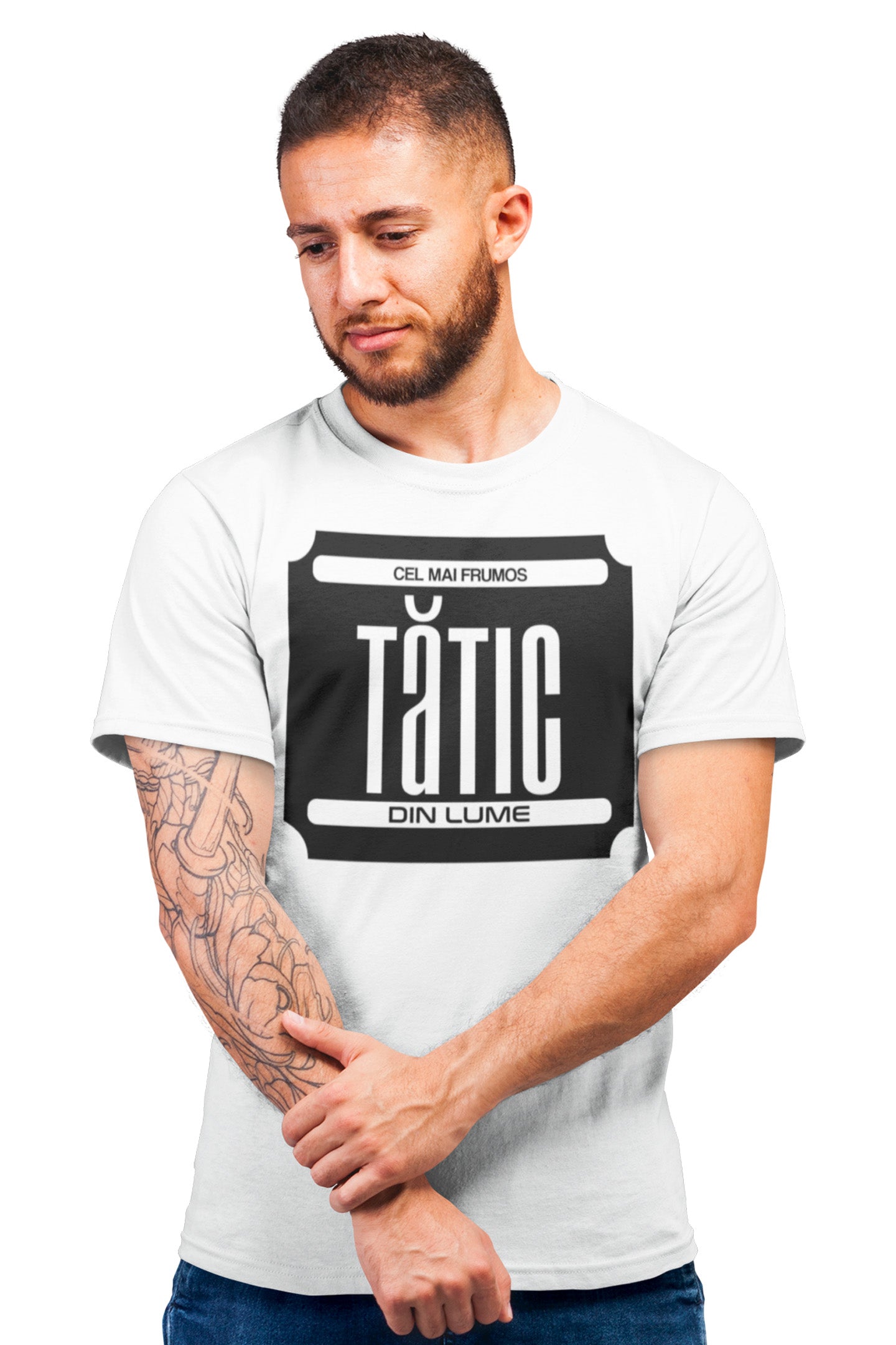 Tricou Cel mai frumos tătic Alb