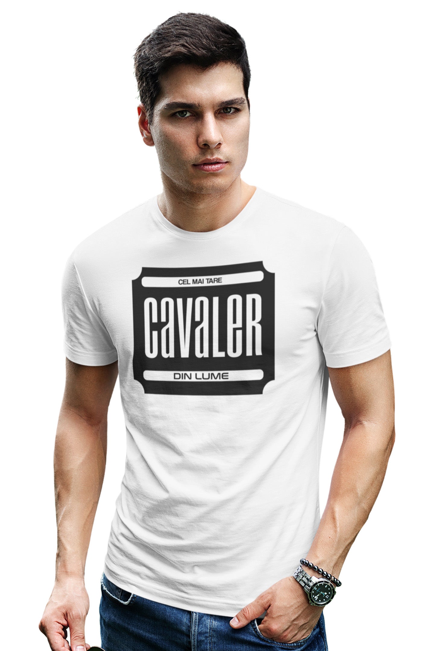 Tricou Cel mai tare Cavaler Alb