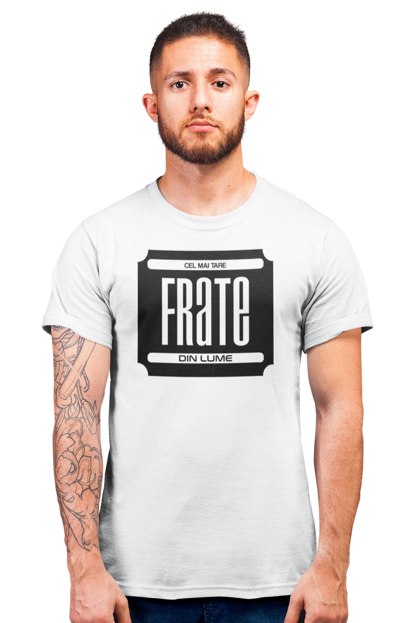 Tricou Cel mai tare frate Alb