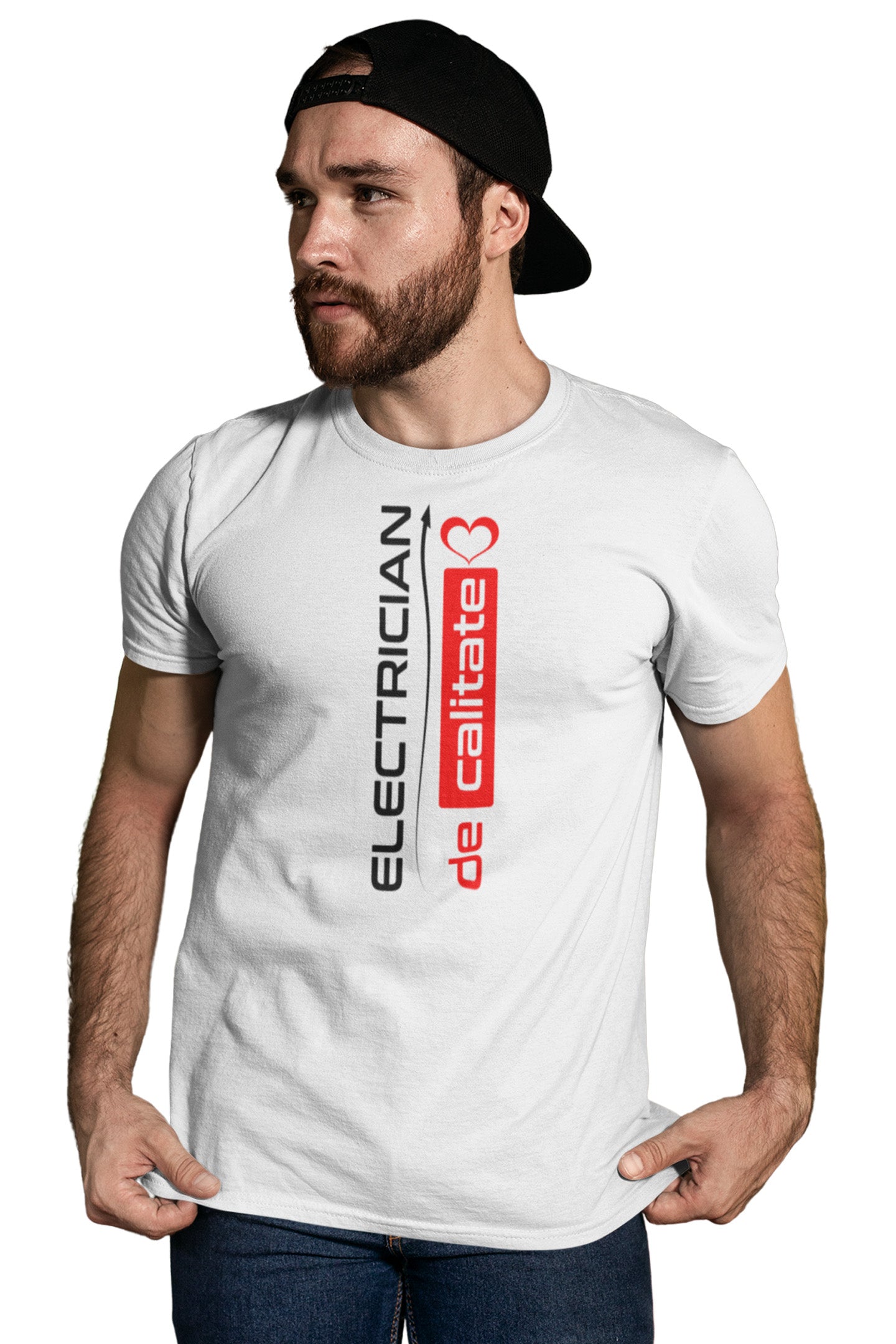Tricou Electrician Alb