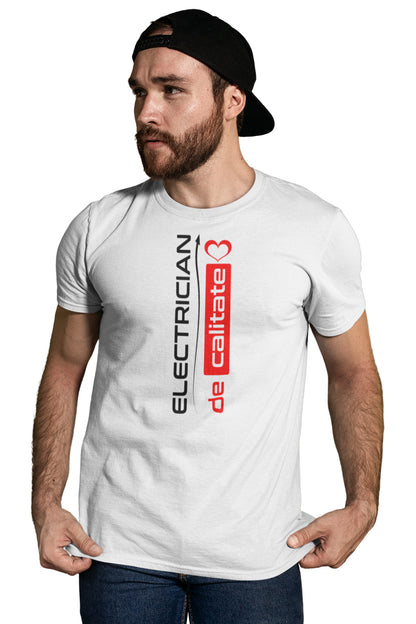 Tricou Electrician Alb