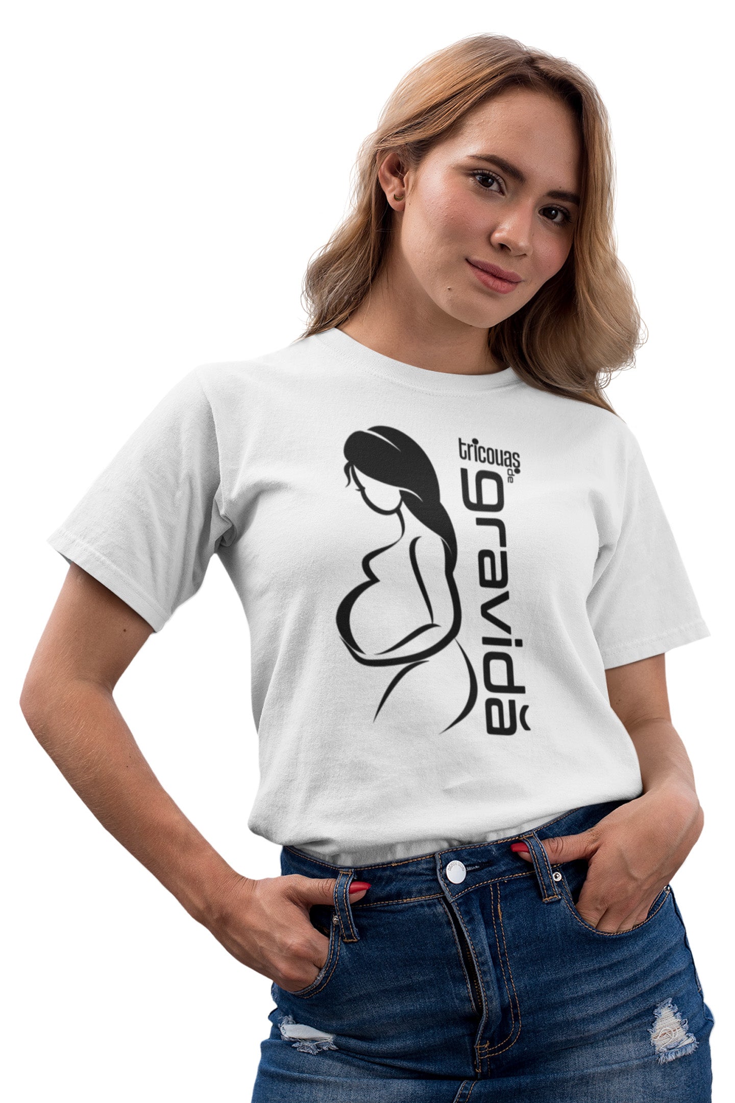 Tricou Gravidă Alb
