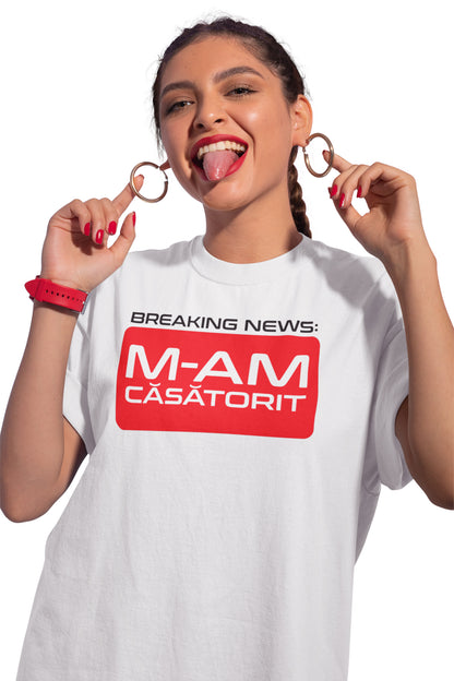 Tricou M-am Căsătorit Alb