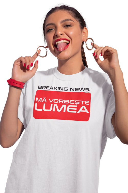 Tricou Mă Vorbește Lumea Alb