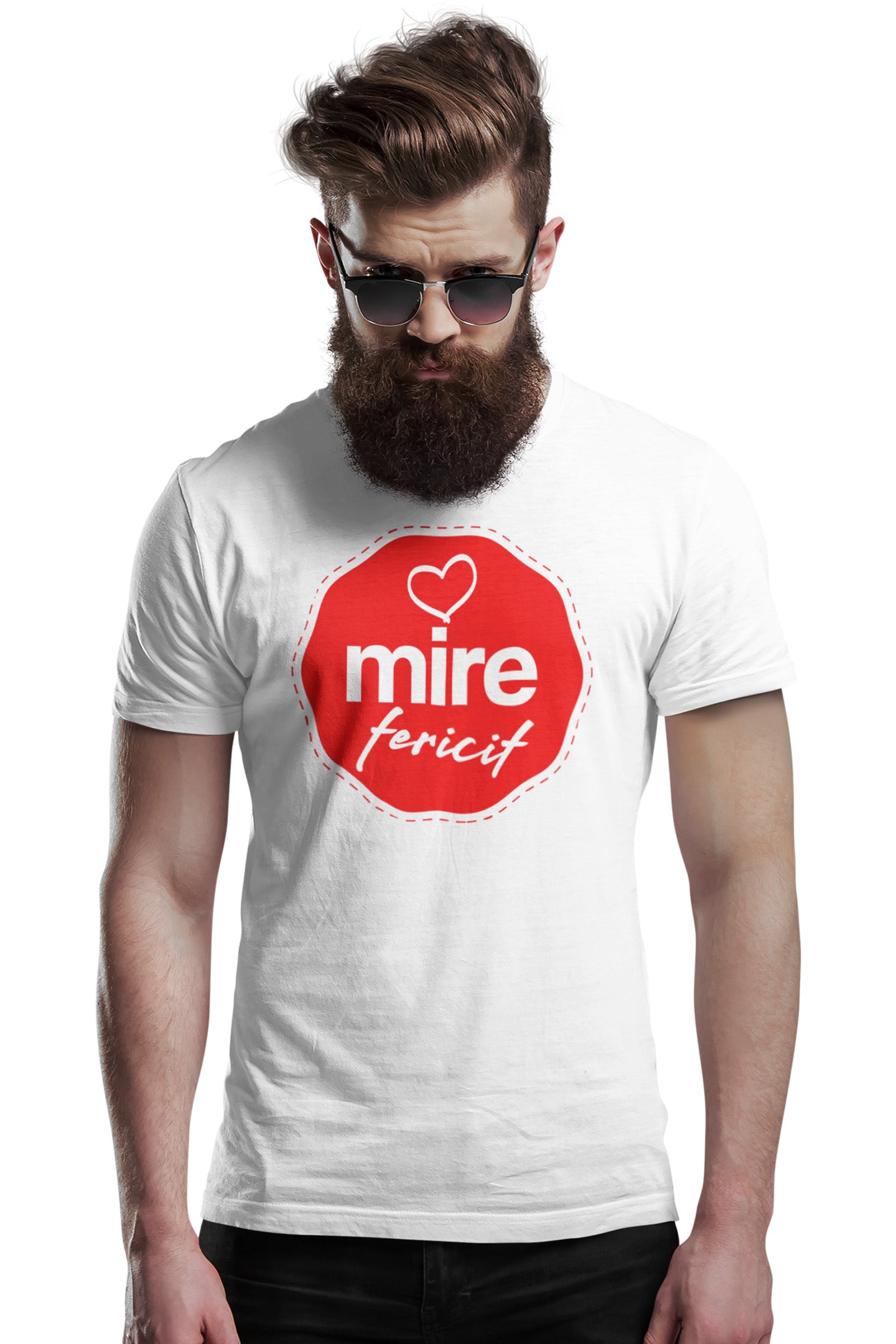 Tricou Mire Fericit Alb
