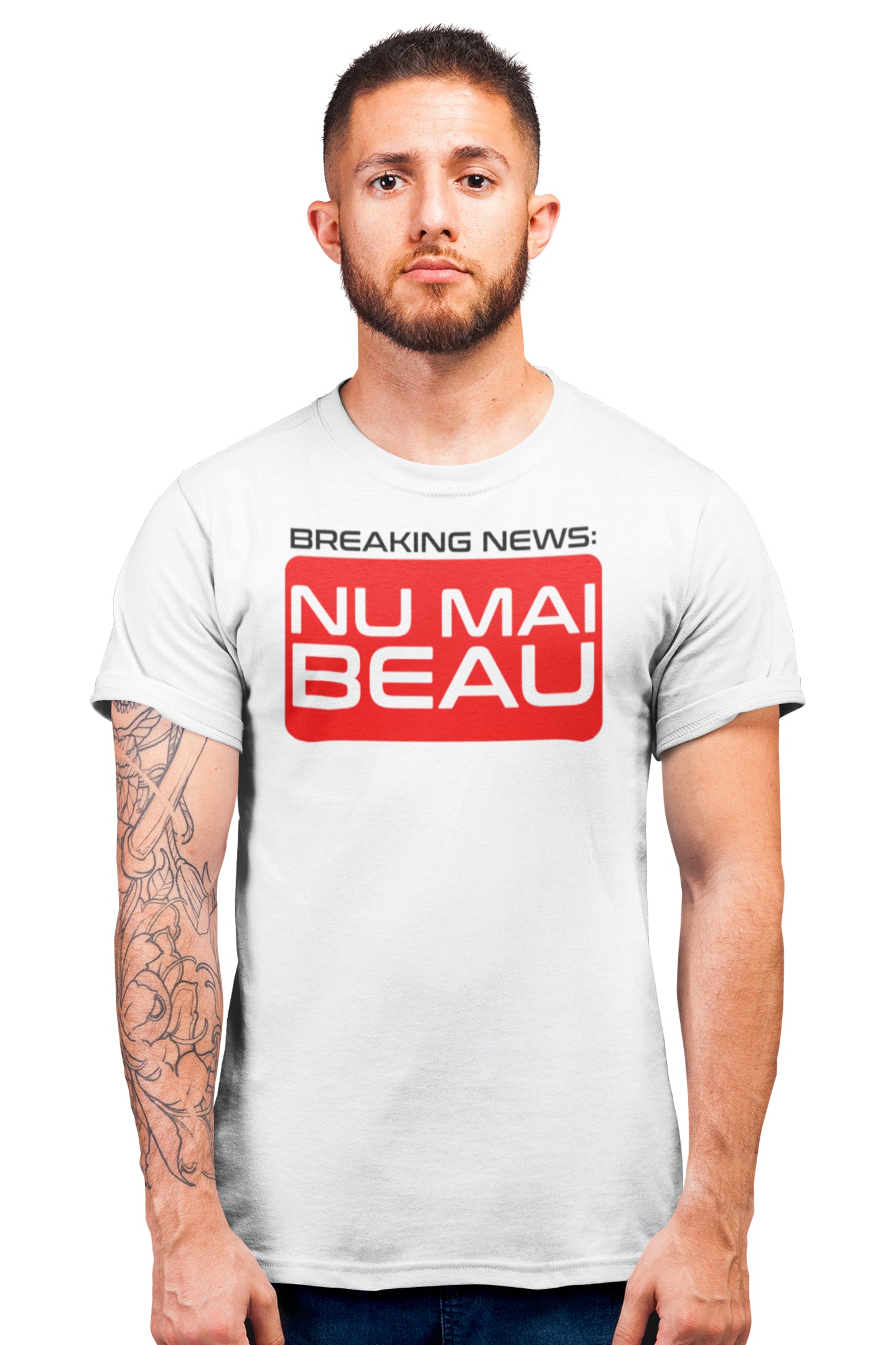 Tricou Nu mai beau Alb