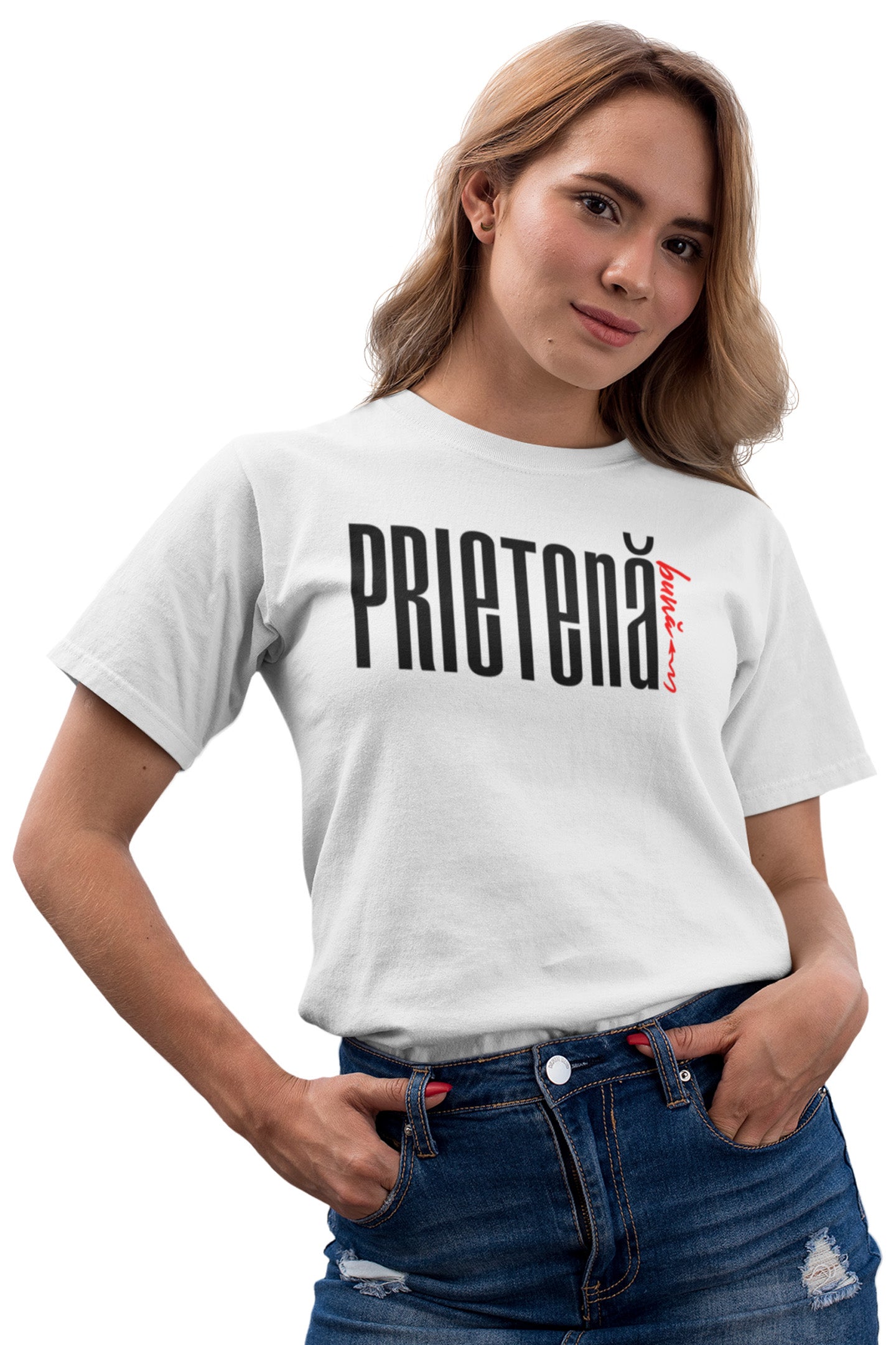 Tricou Prietenă Bună Alb