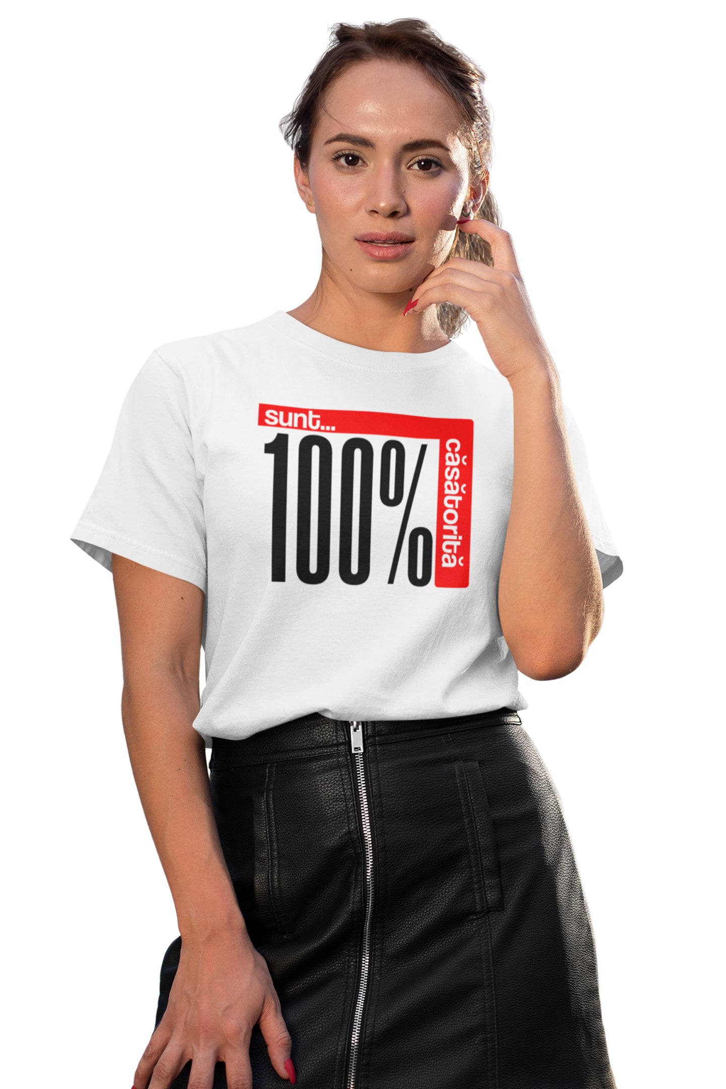 Tricou Sunt Căsătorită Alb