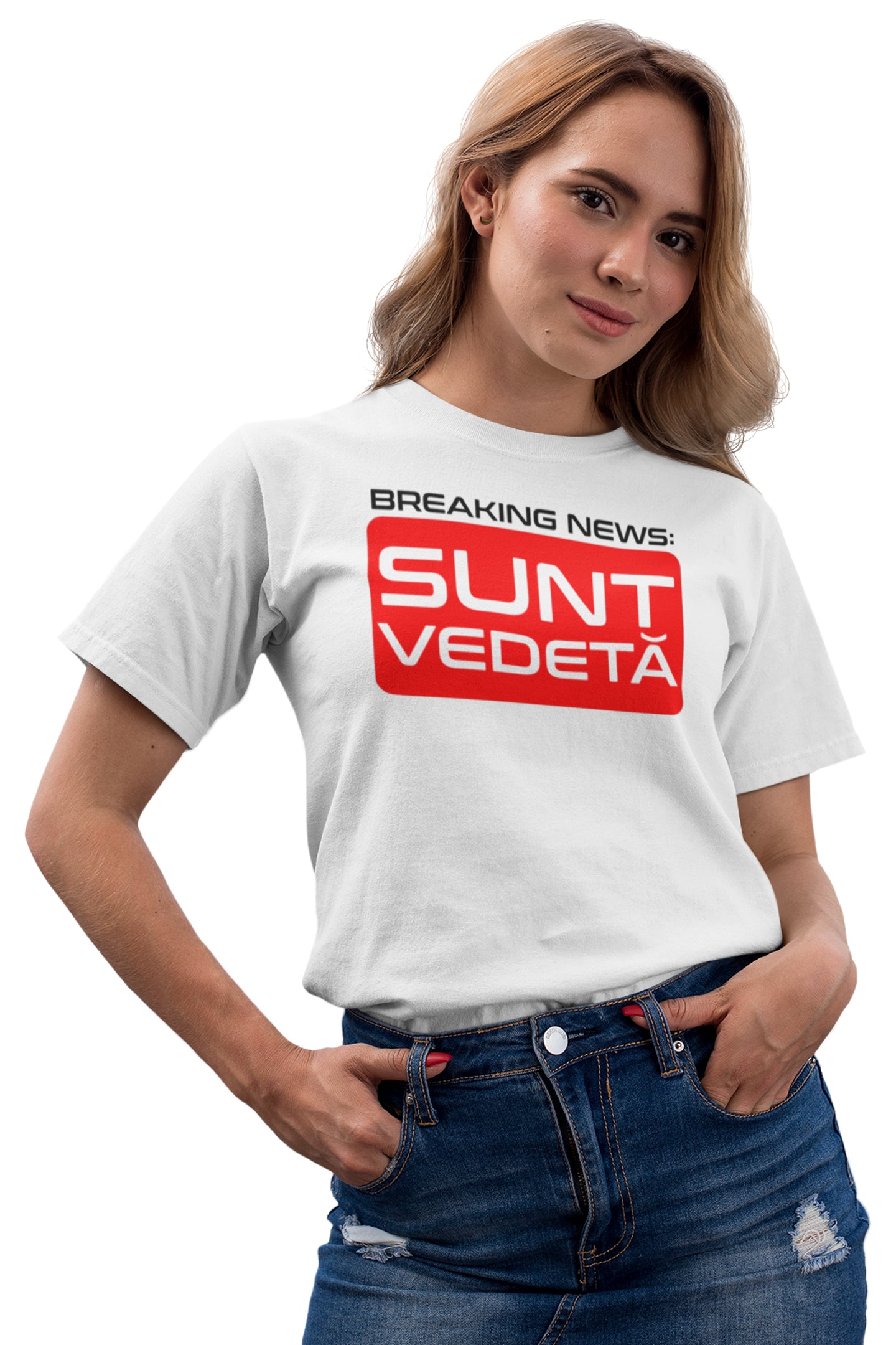 Tricou Sunt Vedetă Alb