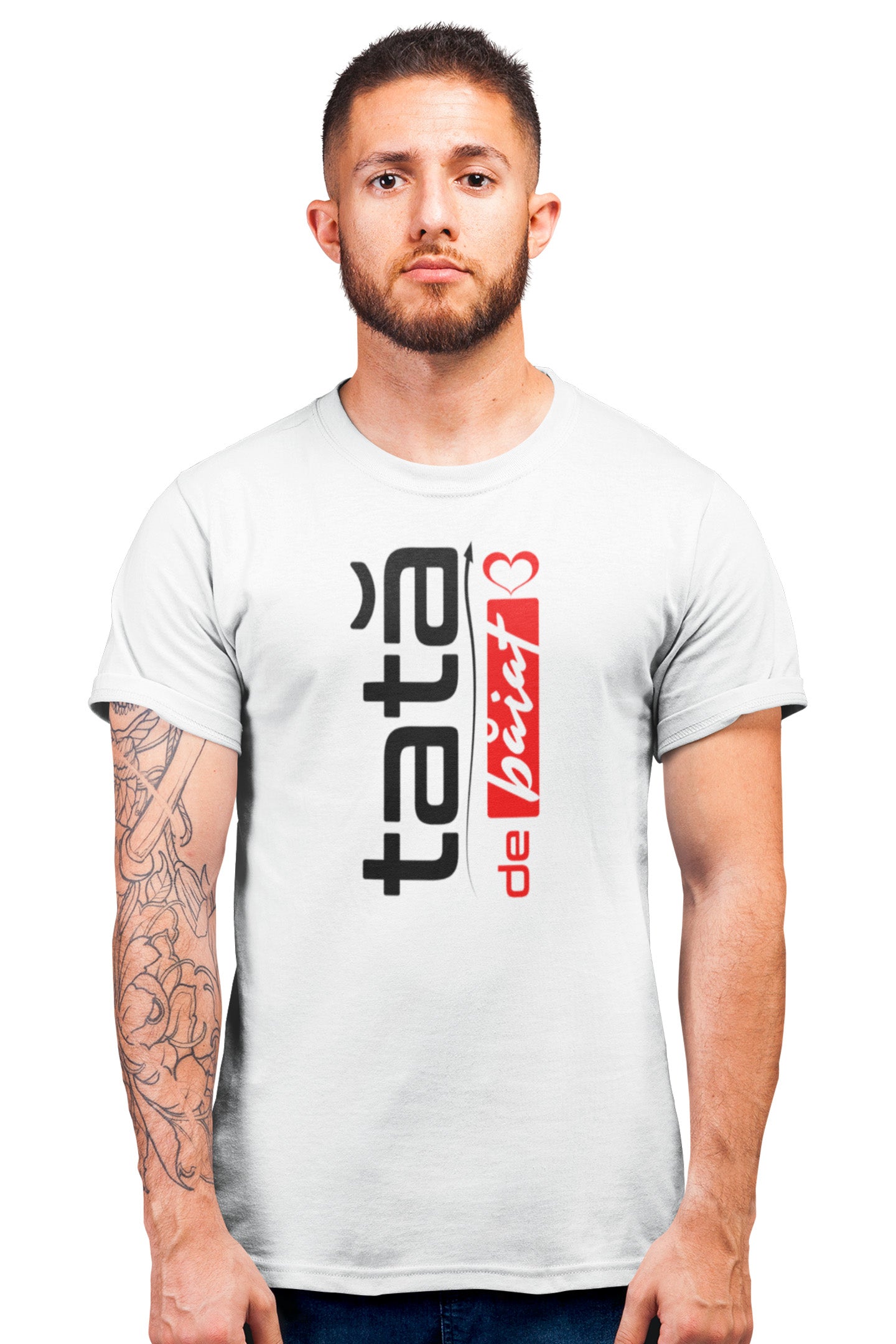 Tricou Tată de Băiat Alb