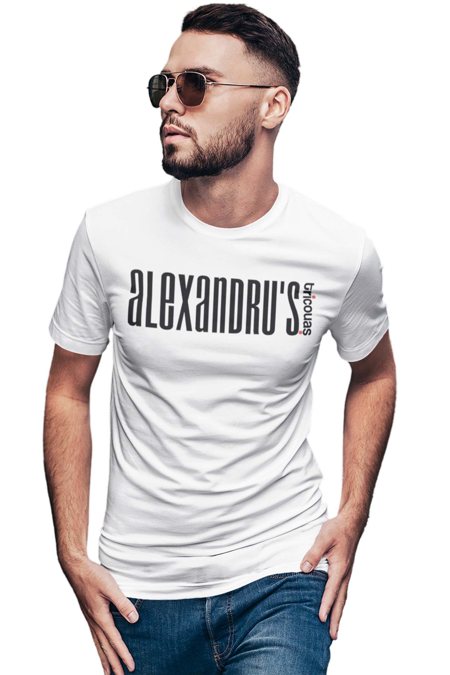 Tricou Alexandru - Alb