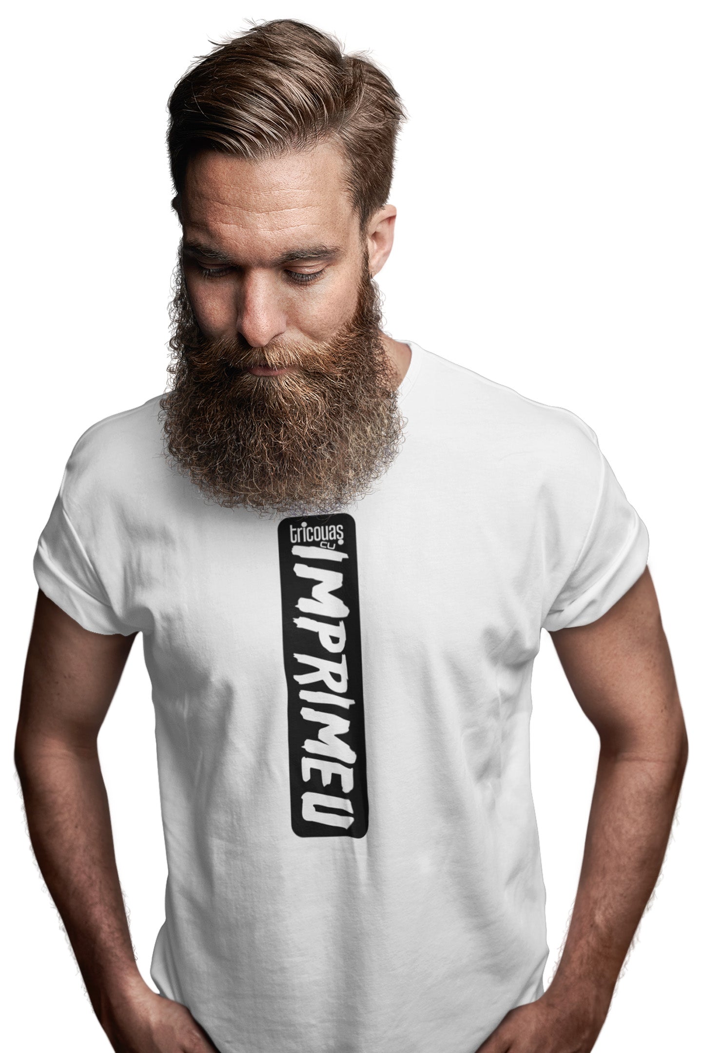 Tricou cu imprimeu Alb