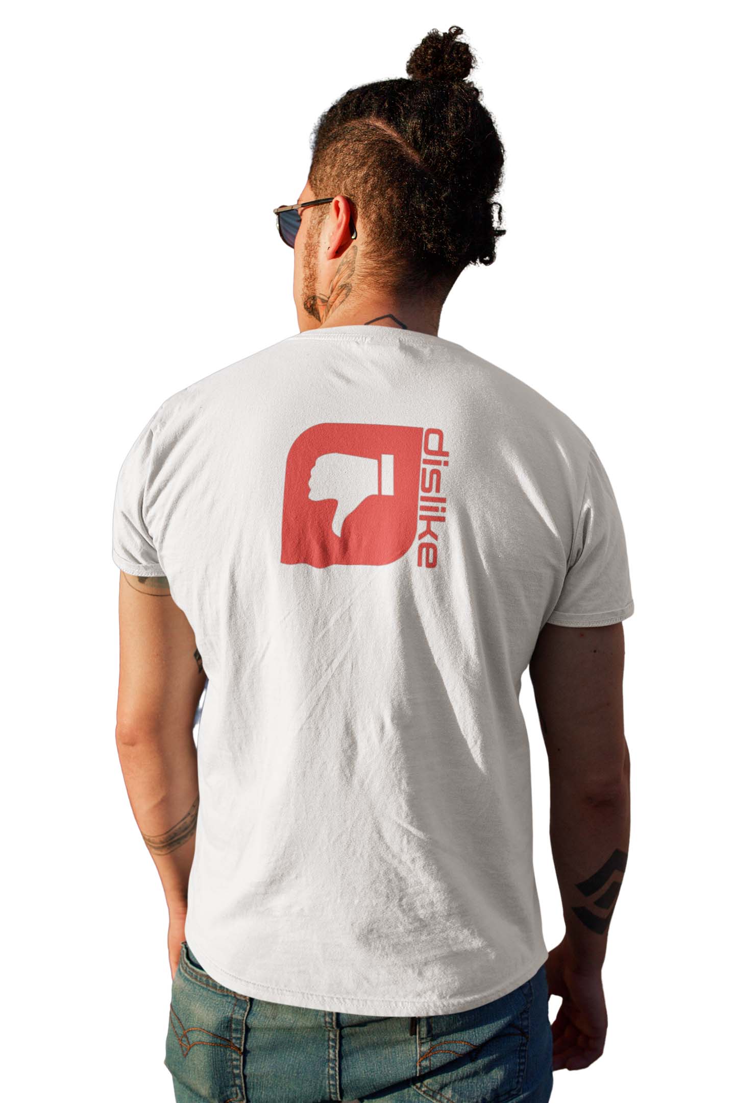 Tricou Dislike Alb Spate