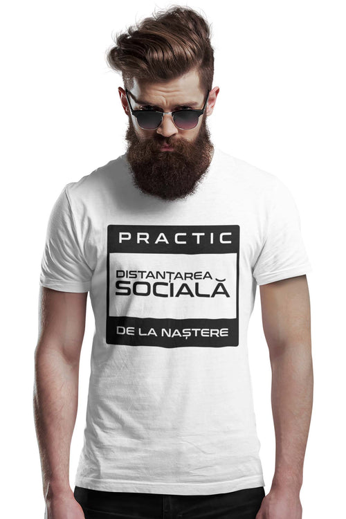 Tricou Distanțare Socială - Alb