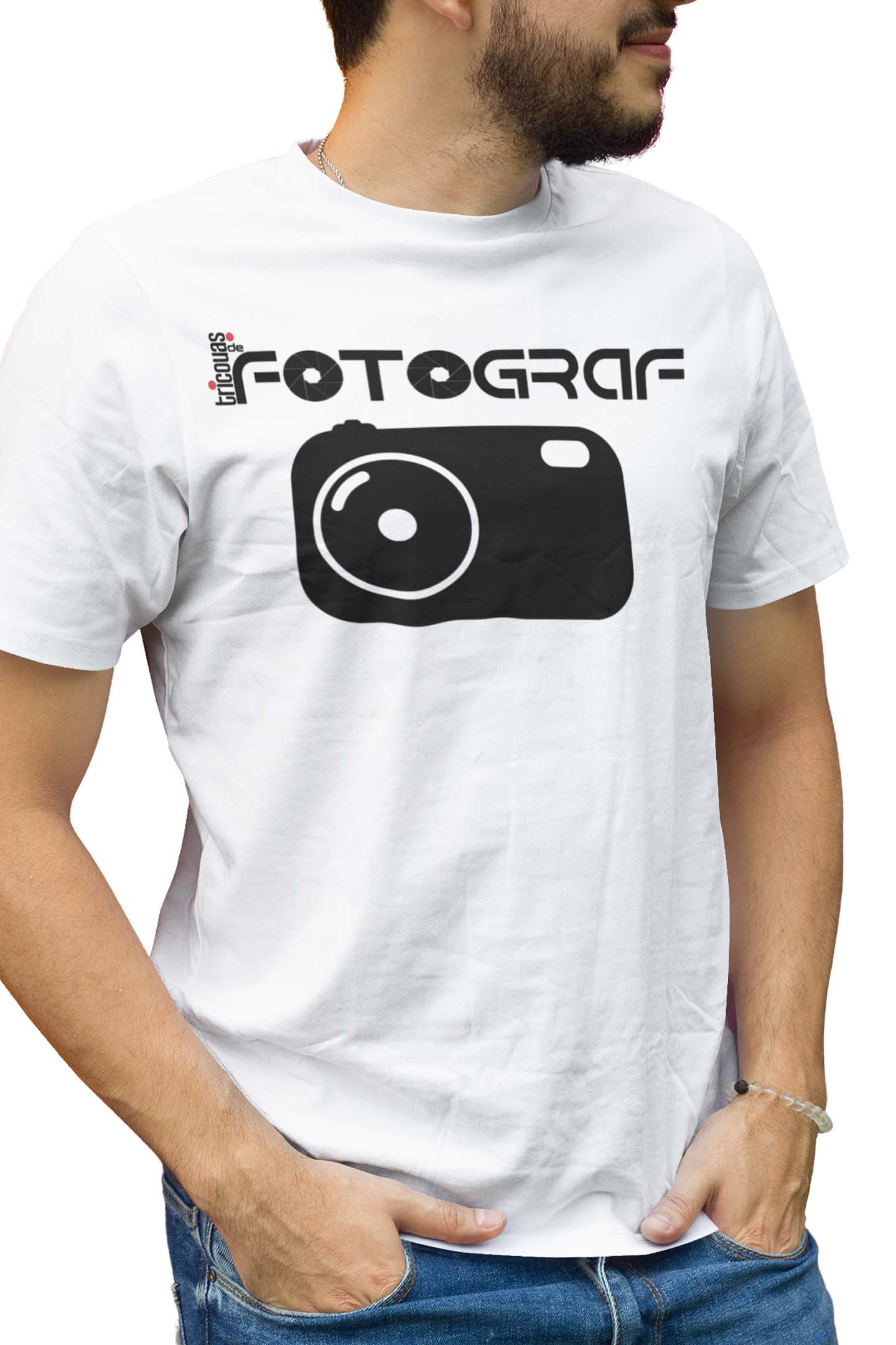 Tricou Fotograf - Alb