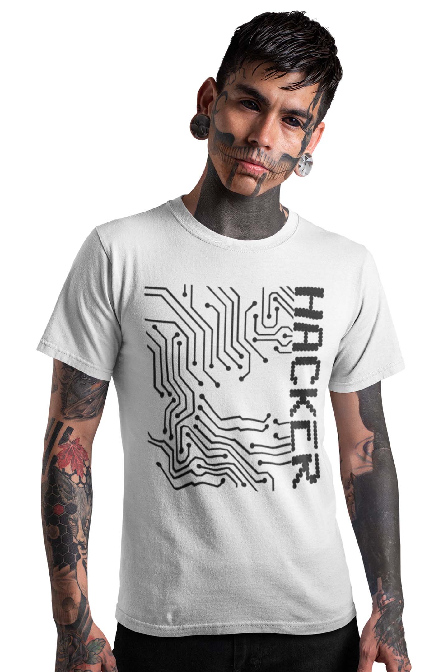 Tricou Hacker - Alb
