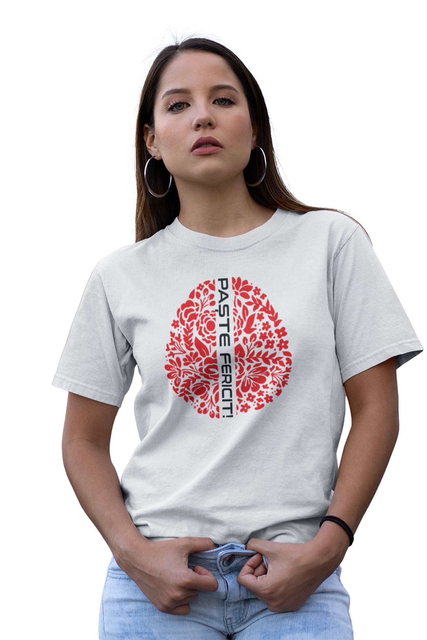 Tricou Paște Fericit! - Alb