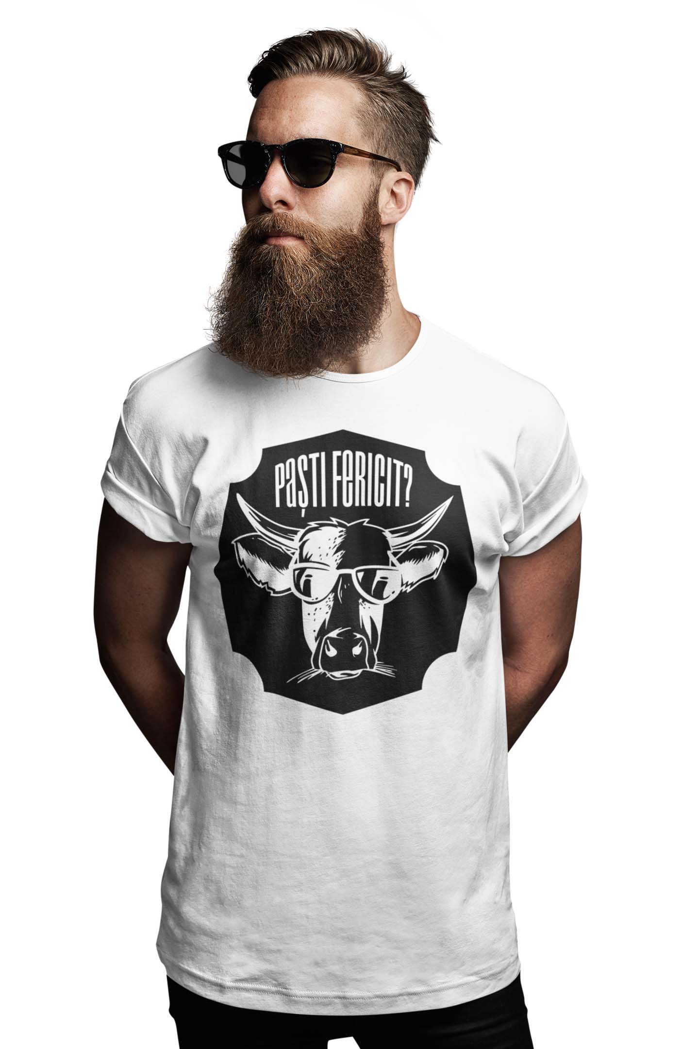 Tricou Paști Fericit? - Alb