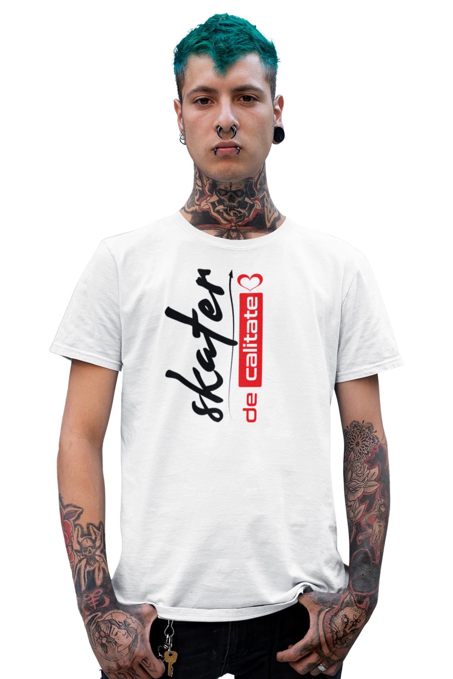 Tricou Skater Alb